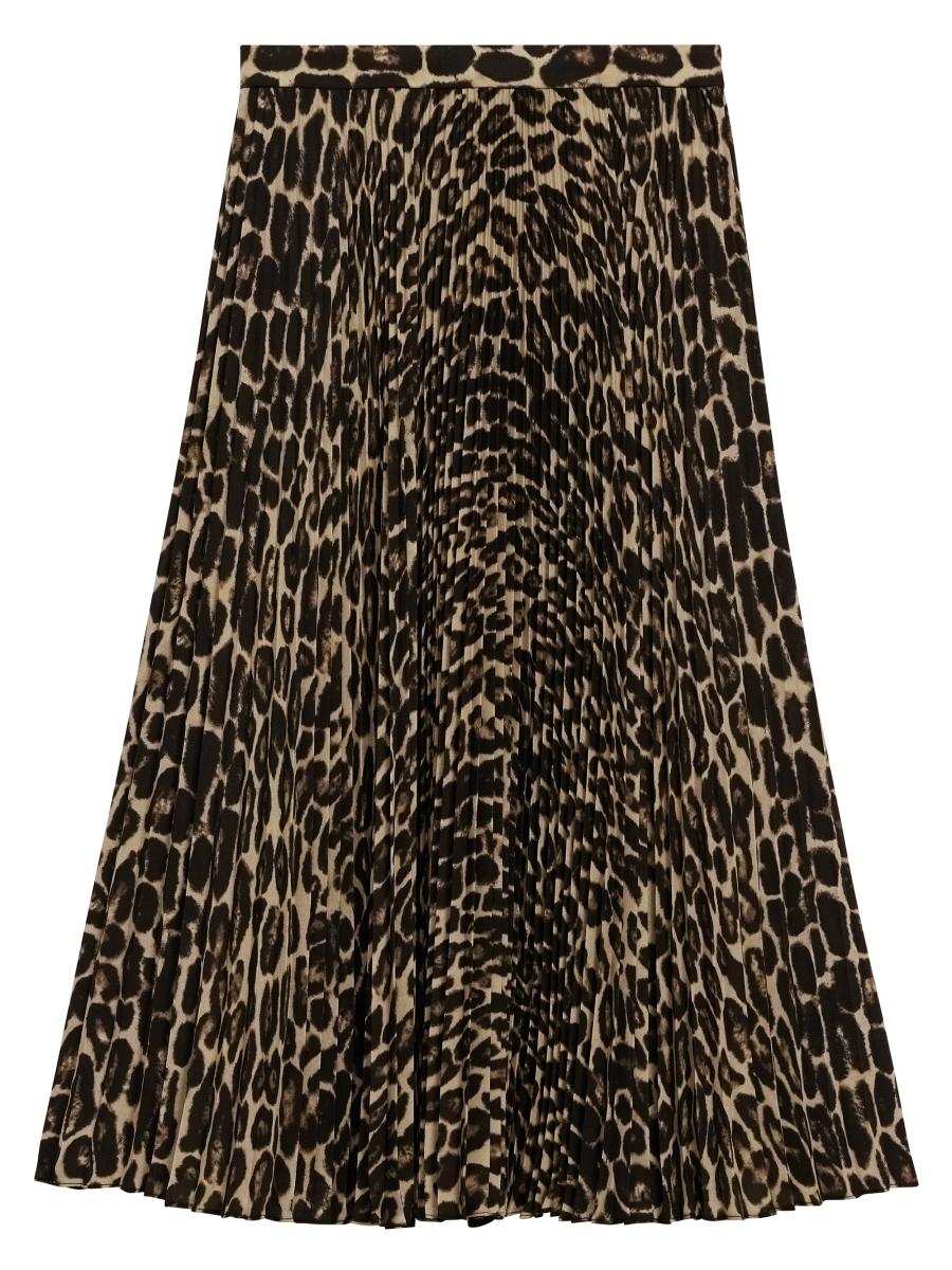 Theory Pleated Leopard Midi-Skirt Saks Fifth Avenue
