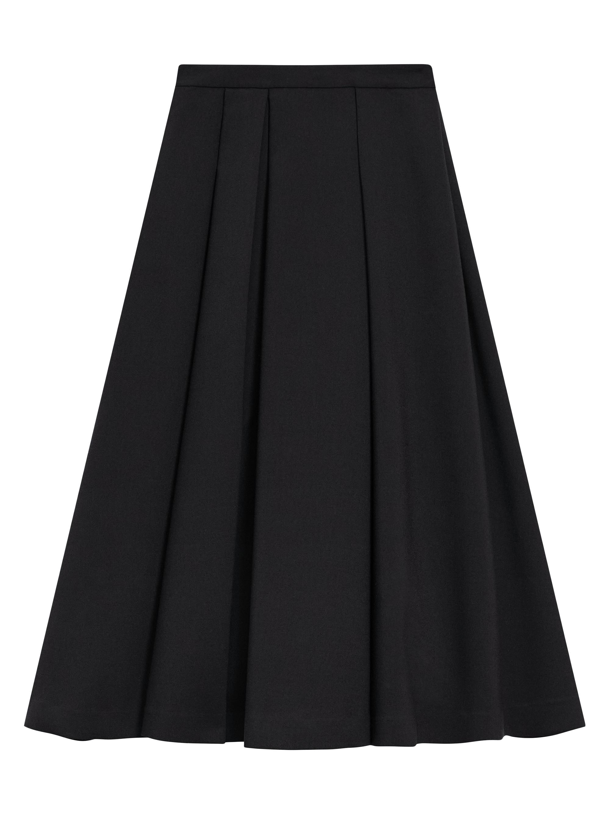 Theory Women's Irregular Pleat Crepe Midi-Skirt - Black