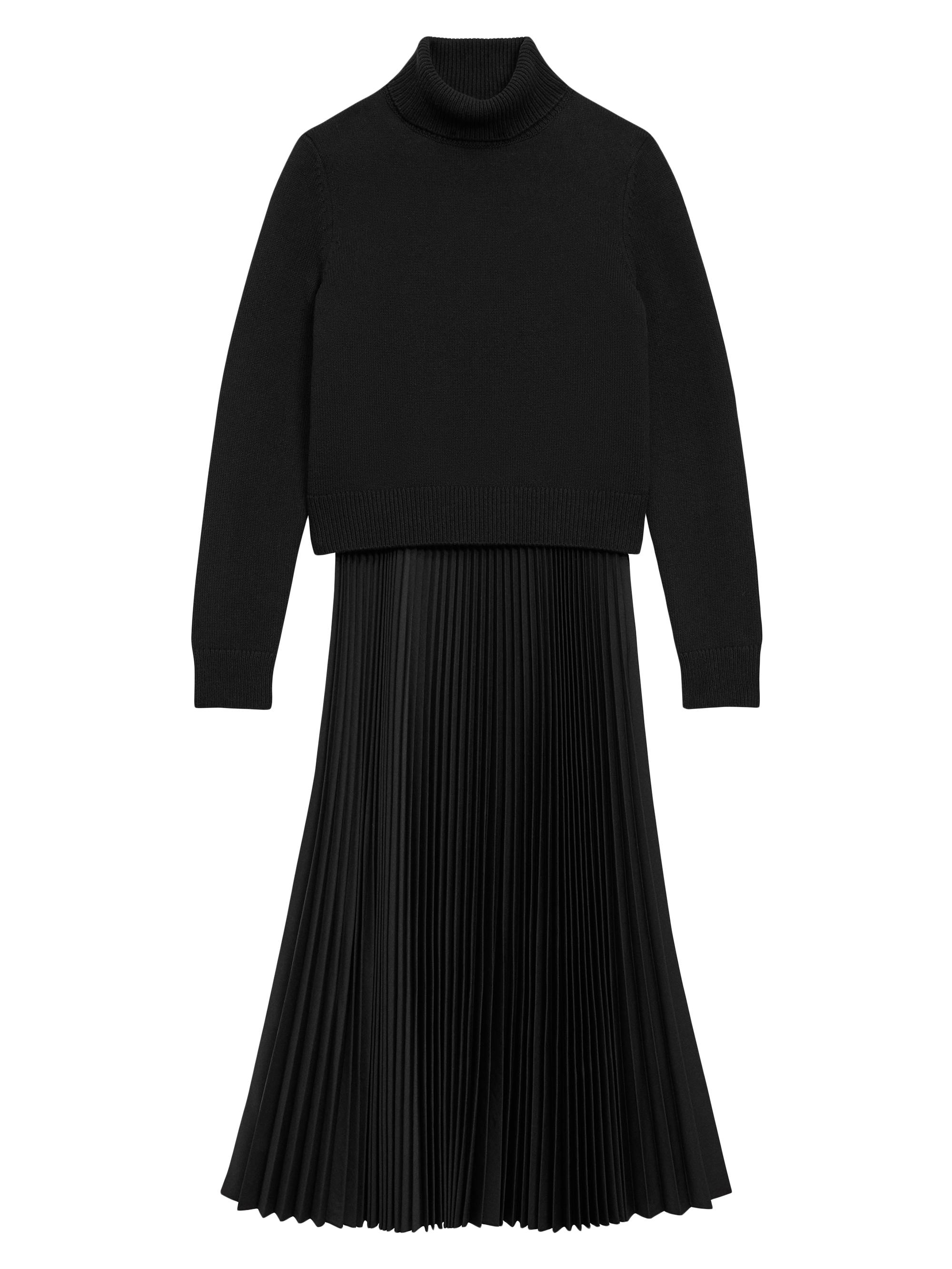 Theory Turtleneck Wool-Blend Pleated Sweaterdress Saks Fifth Avenue