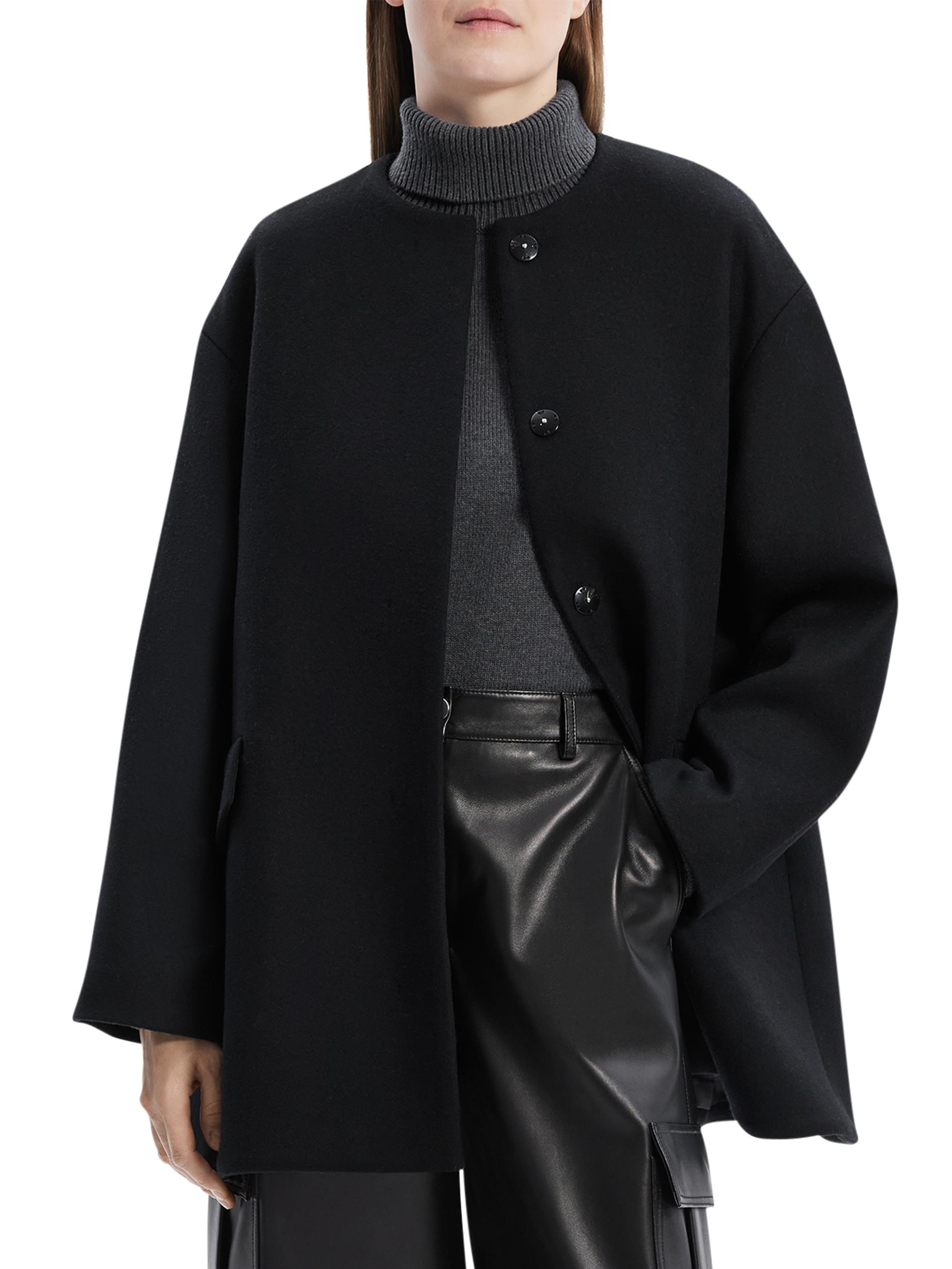 Theory 20AW 定価7.5万 ダブルフェイスコート ブラック Theory - Theory 20aw ダブルフェイスロングコートの通販 by yu♡'s