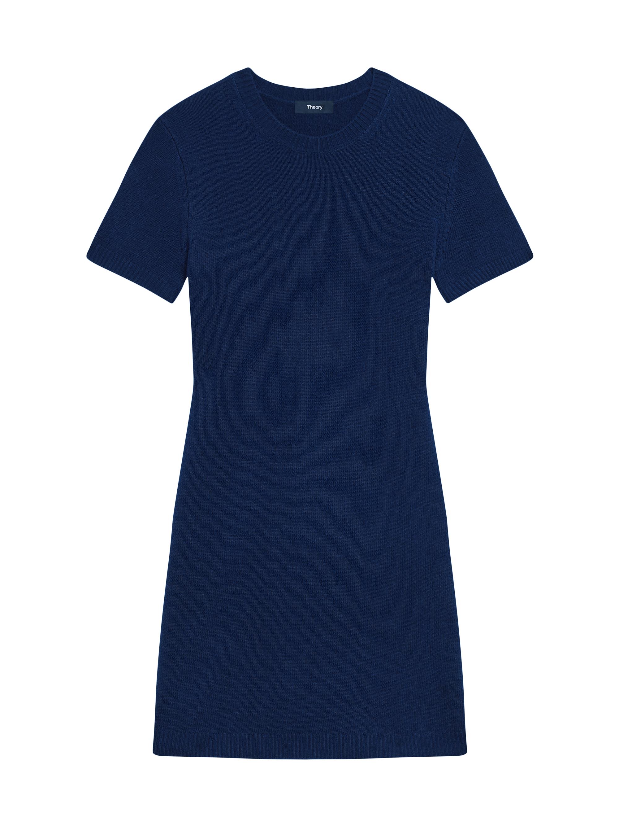Theory Women's Felted Wool-Cashmere Crewneck Dress - Dark Denim