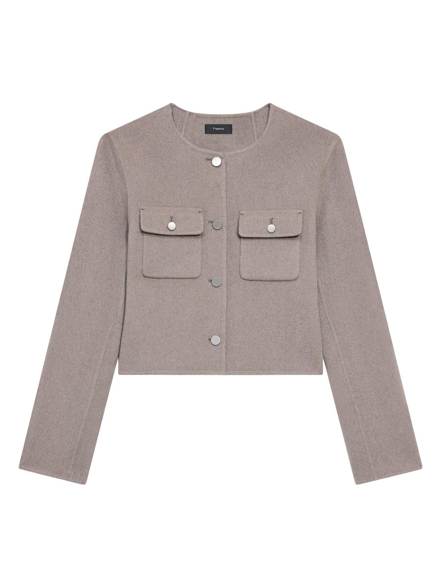 Theory Flap Pocket Wool-Cashmere Cardigan | Saks Fifth Avenue