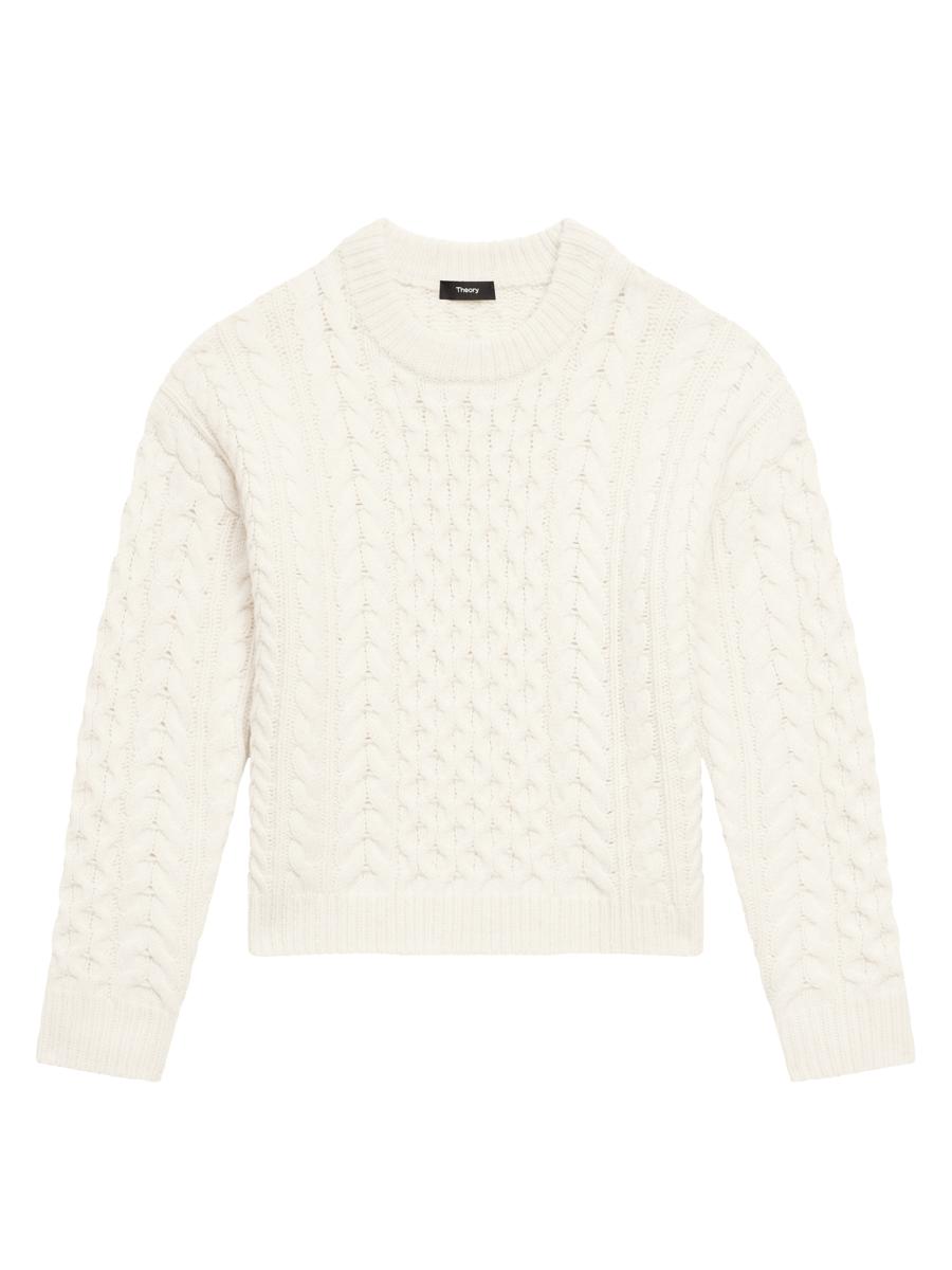 トップス Theory CHAINETTE WOOL/TWISTING CABLE PO Theory Womens Twisting Cable Pullover Sweater S Chainette