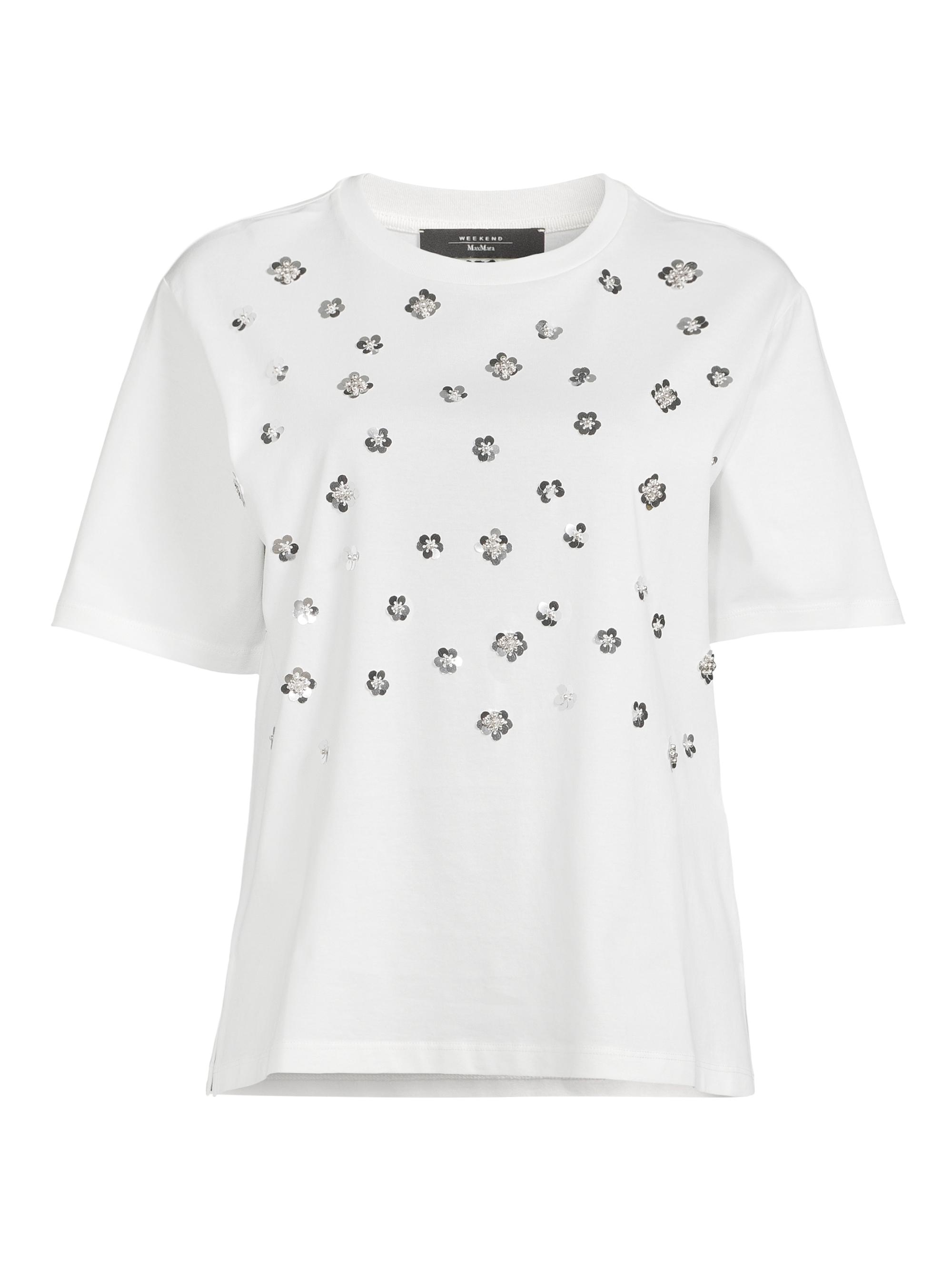 Weekend Max Mara Women's Cabina Flower Sequin T-Shirt - White