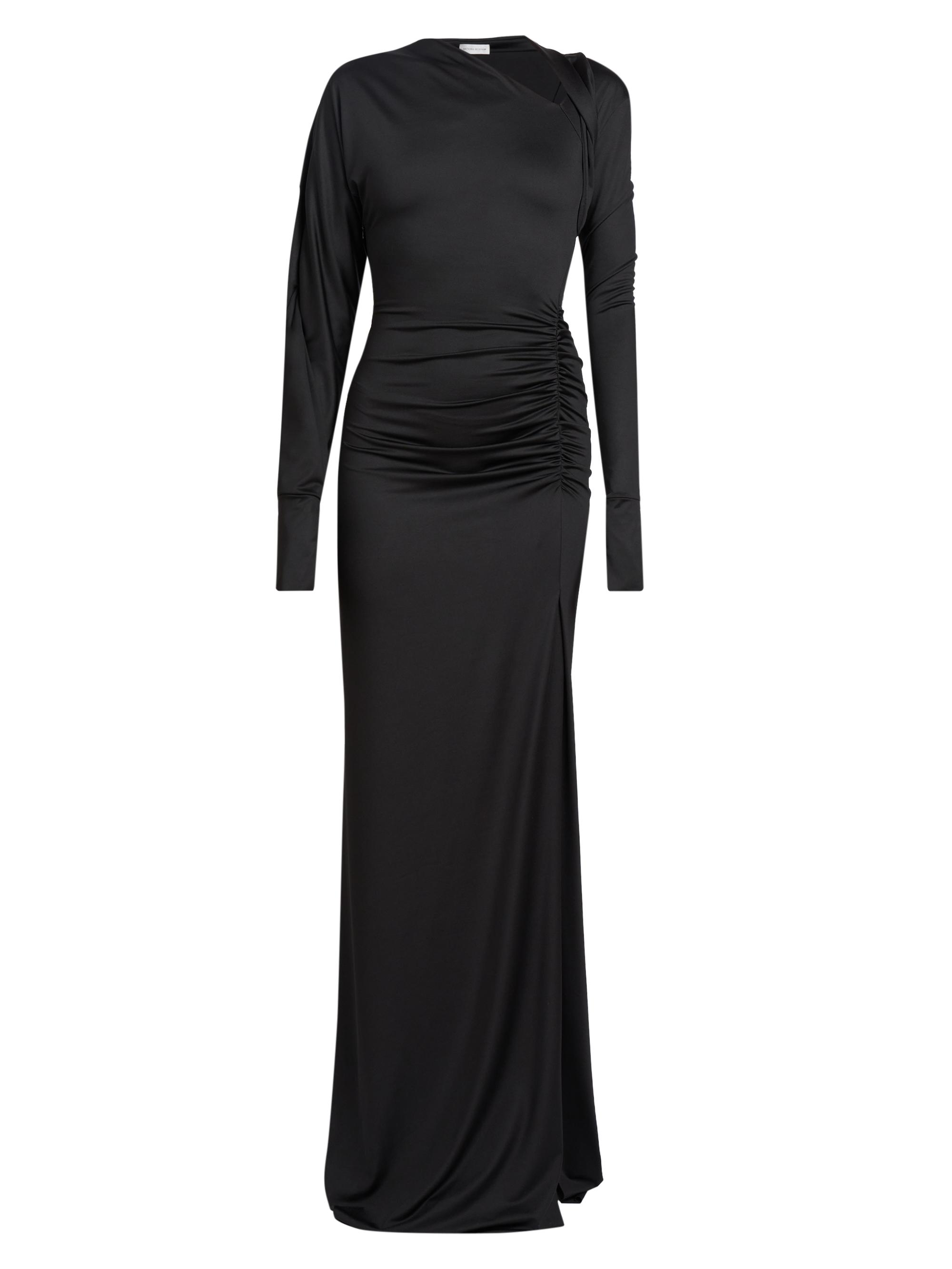 Victoria Beckham Women's Jersey Ruched Maxi Dress - Black