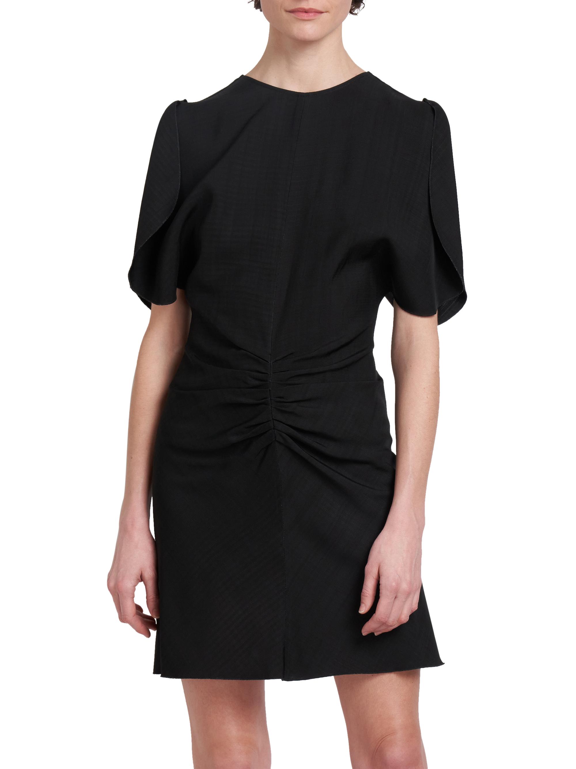 knee length dresses for ladies Cotton Gathered Waist Women Belted Mini Dress – GOELIA main image 0
