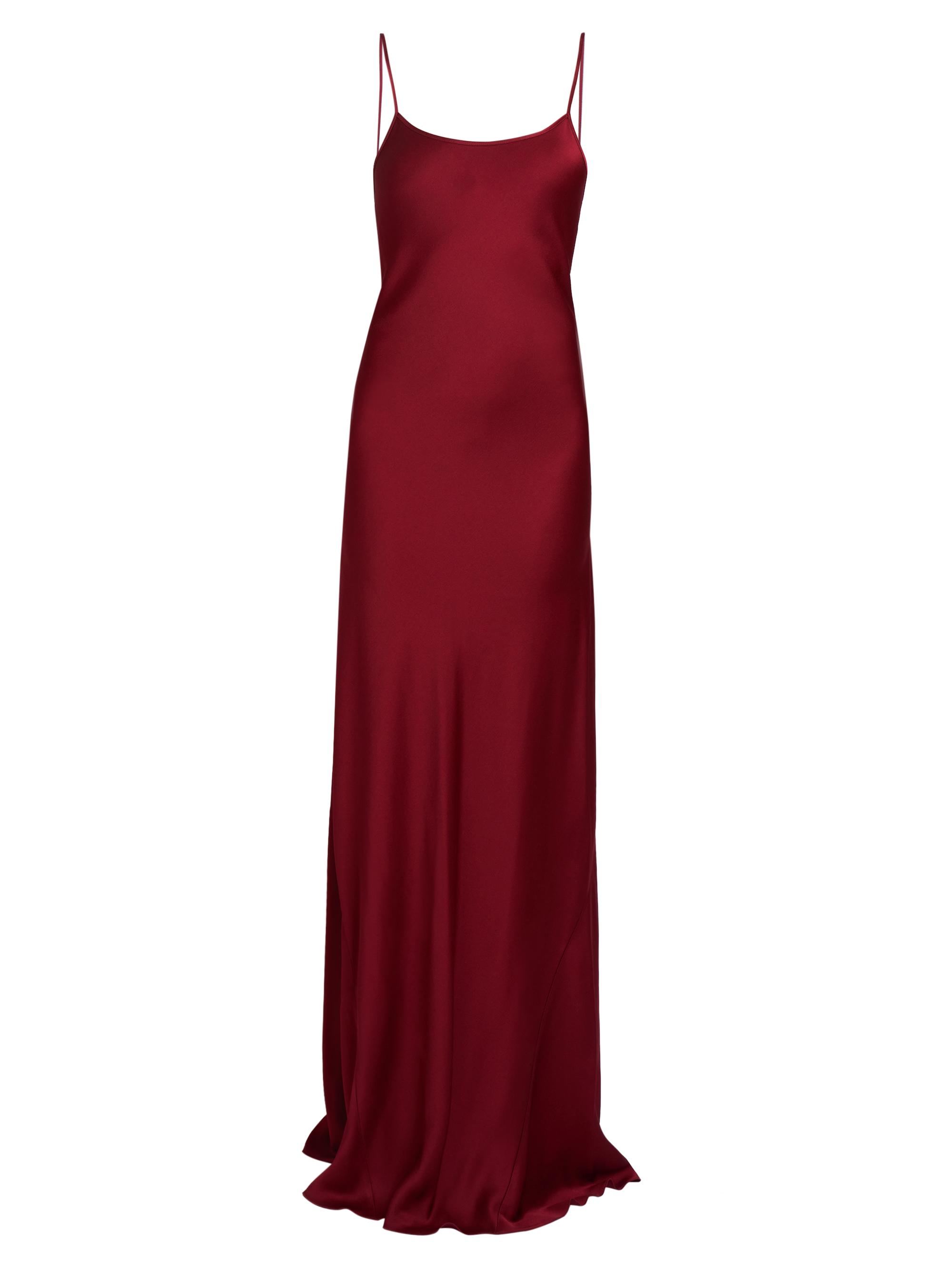 Victoria Beckham Women's Satin V-Back Slipdress - Oxblood