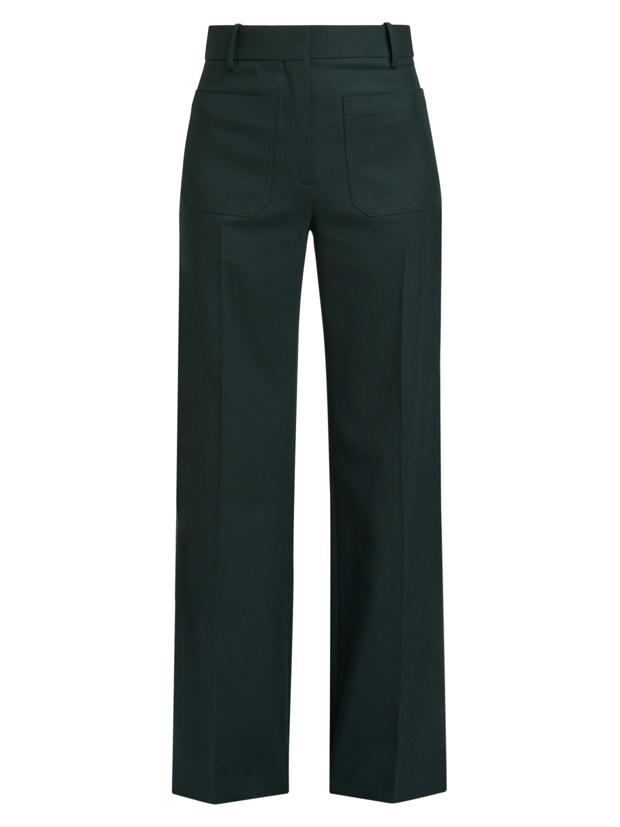 Victoria Beckham Women's Alina Wool-Blend Flare Trousers - Seaweed