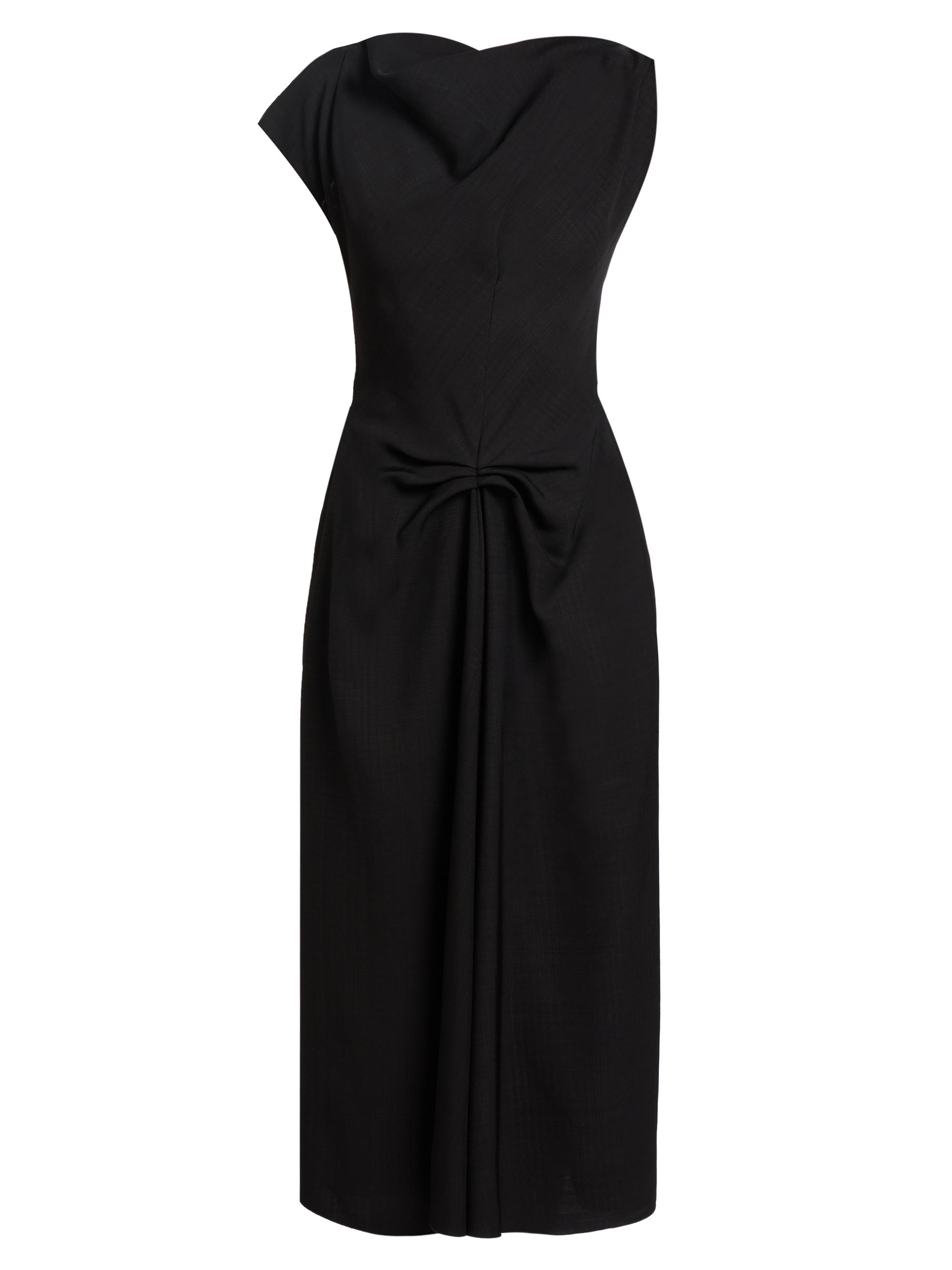 Victoria Beckham Women's Gathered Asymmetric Midi-Dress - Black
