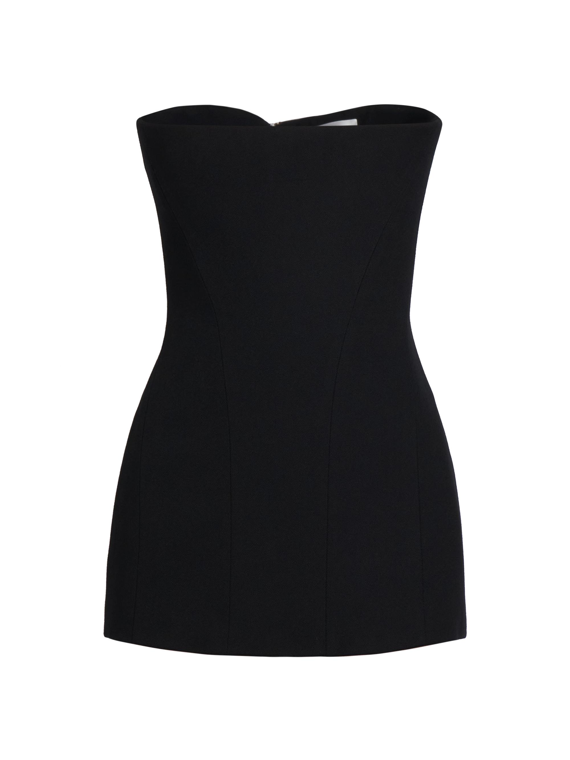 Victoria Beckham Women's Crepe Strapless Corset Top - Black