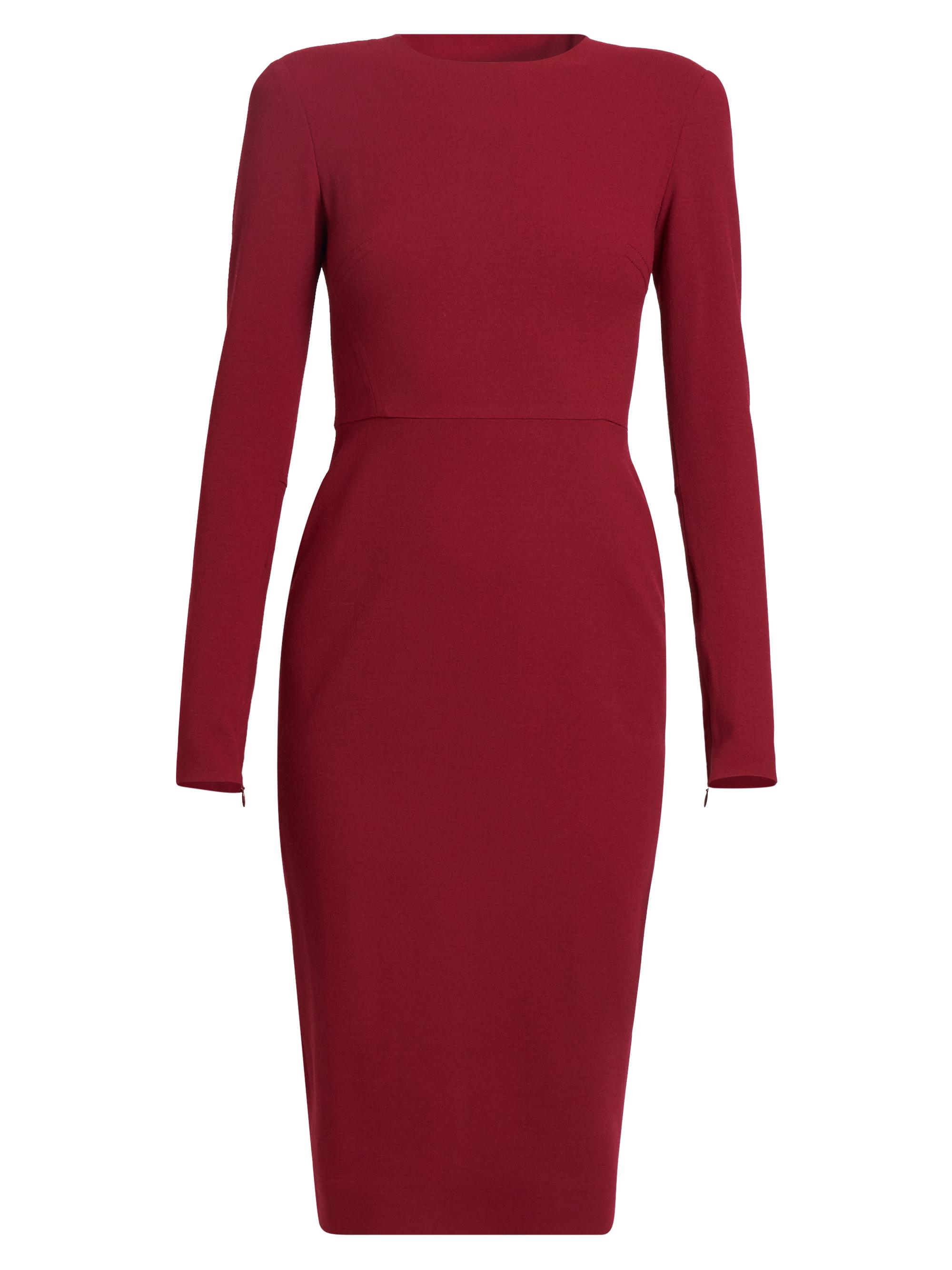 Victoria Beckham Women's Stretch Wool Long-Sleeve Sheath Dress - Oxblood