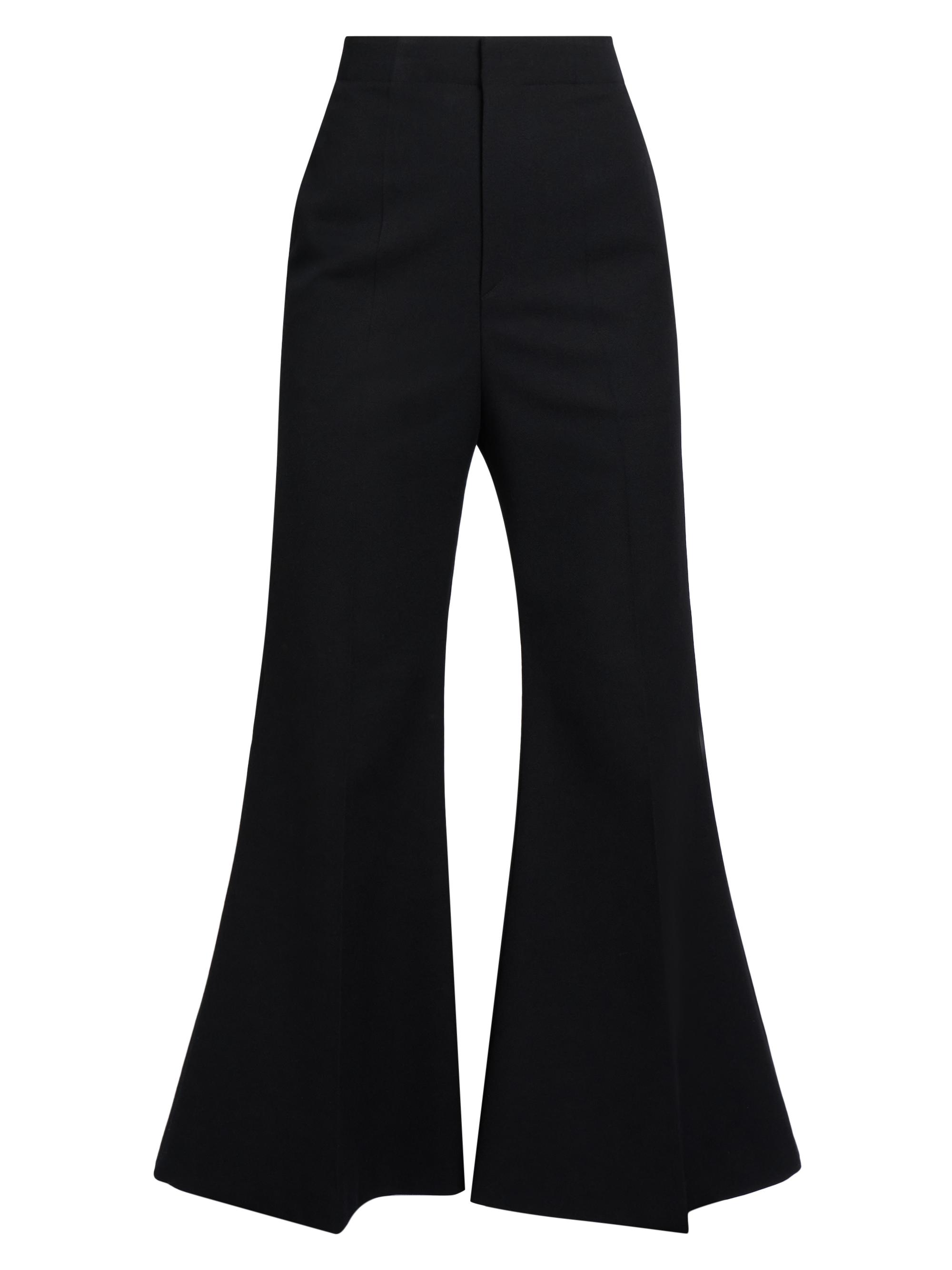 Victoria Beckham Women's Wool-Blend Wide Leg Kick Trousers - Black