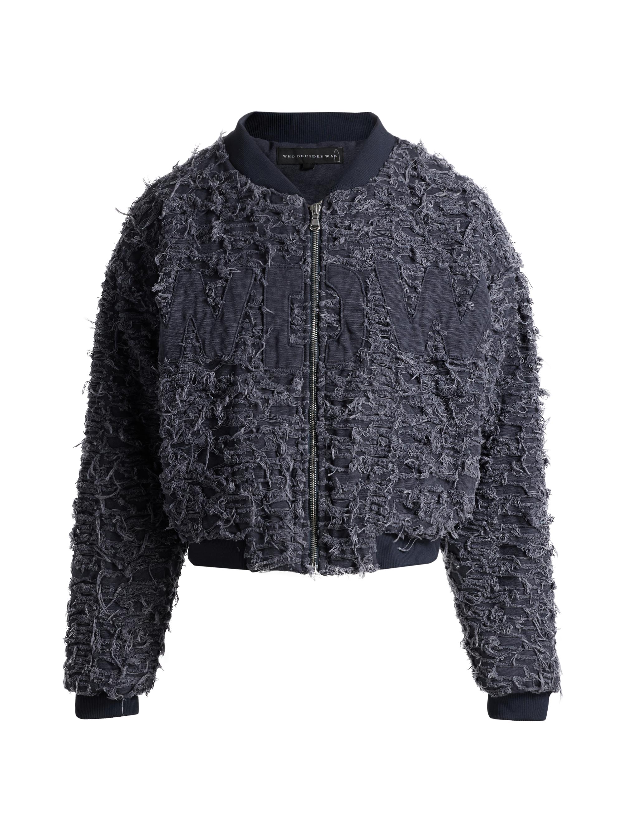 Who Decides War Men's Husk Distressed Cotton Bomber Jacket - Indigo