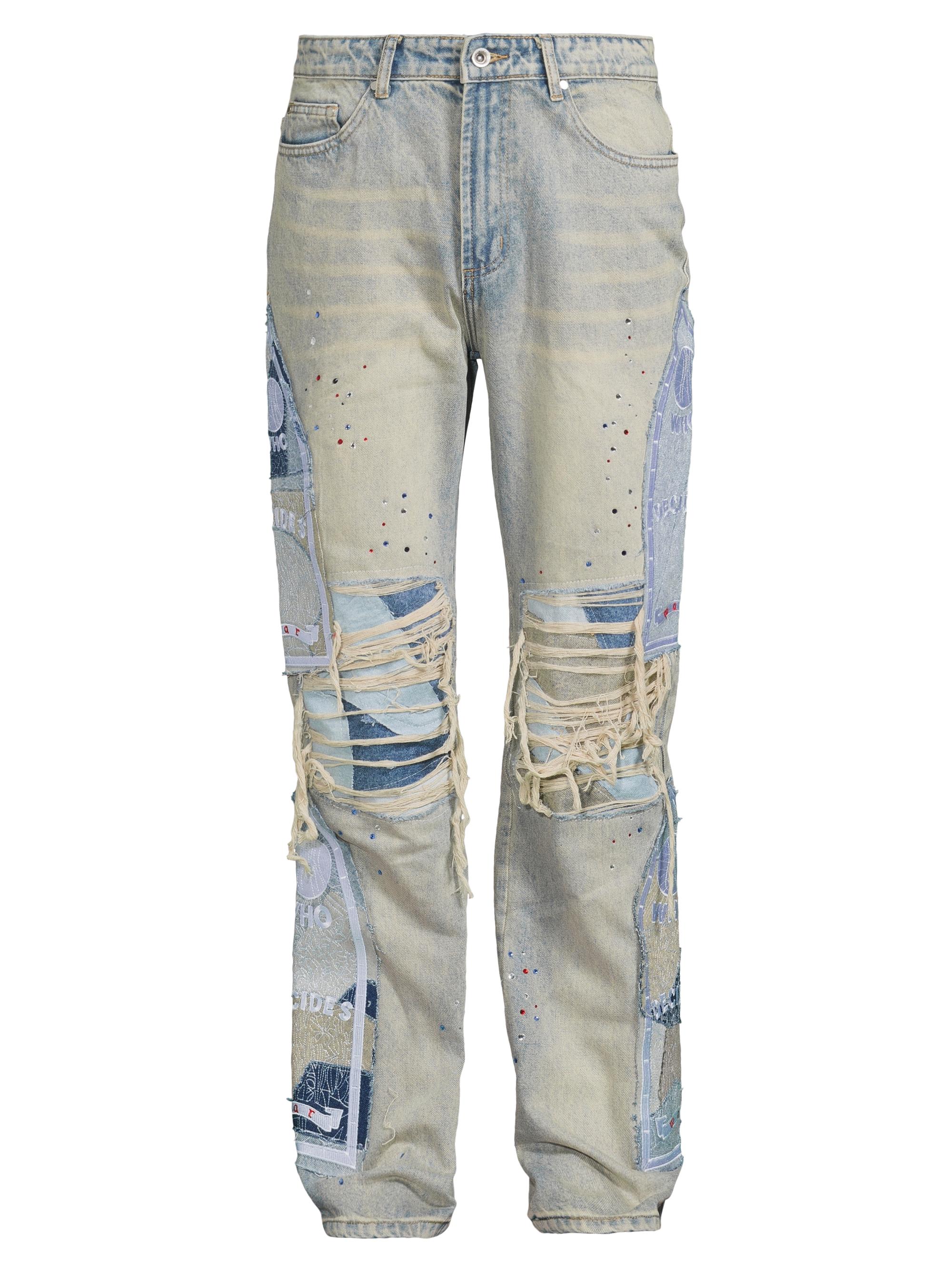 WHO DECIDES WAR Distressed Daisy Jeans 