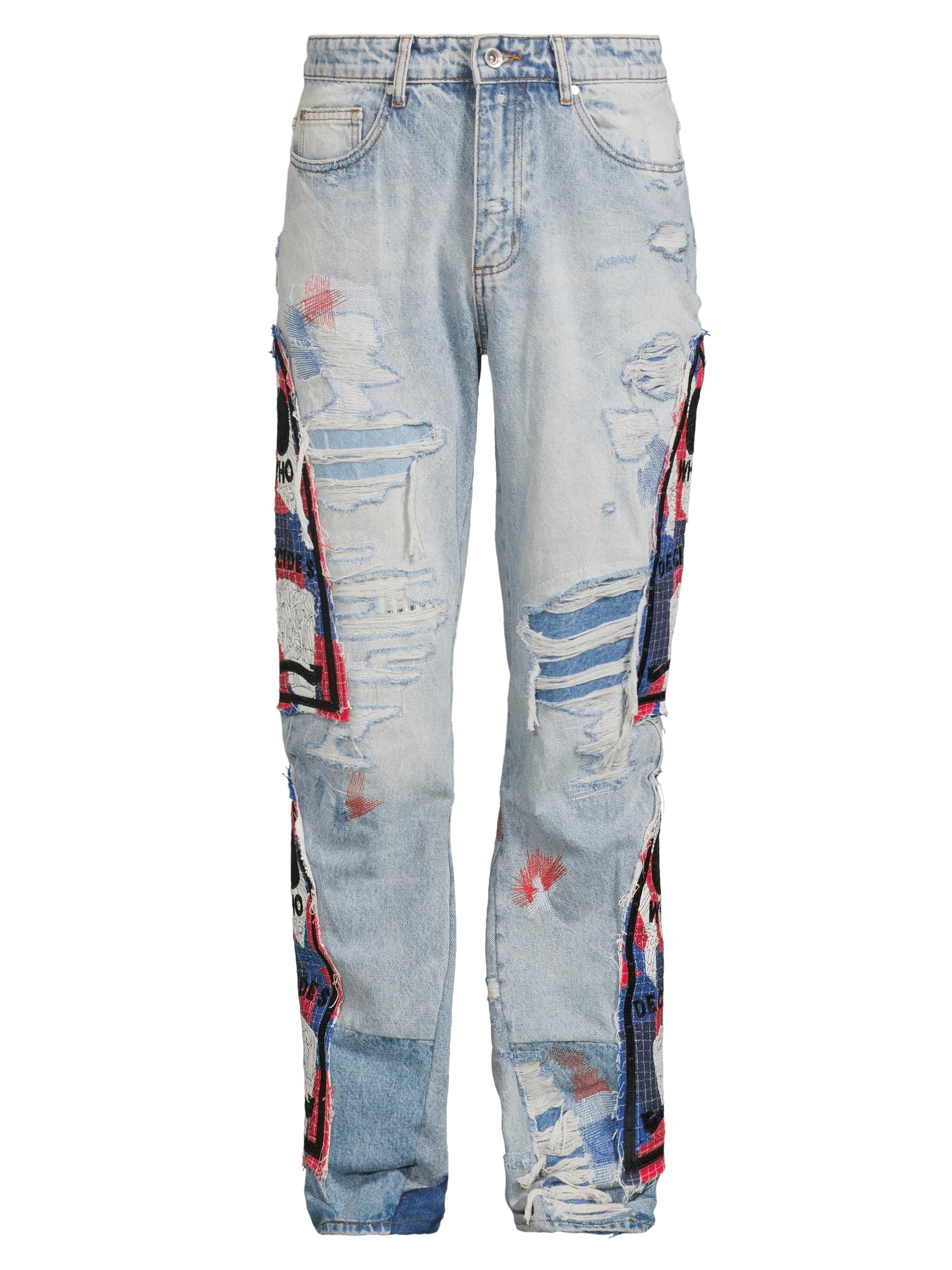 Who Decides War Men's Glory Patchwork Distressed Jeans
