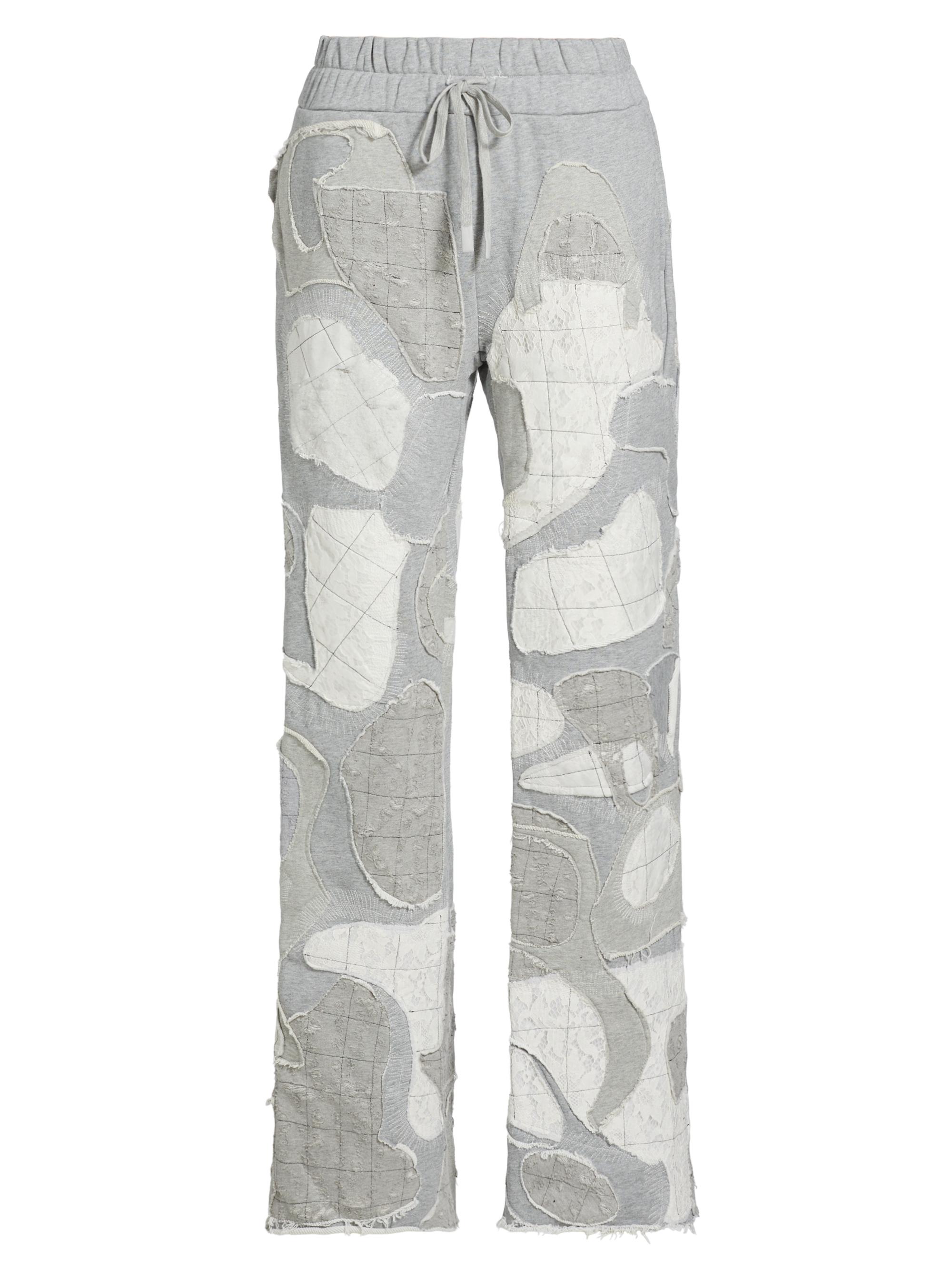 Who Decides War Men's Atom Embroidered Cotton Sweatpants - Vintage Grey