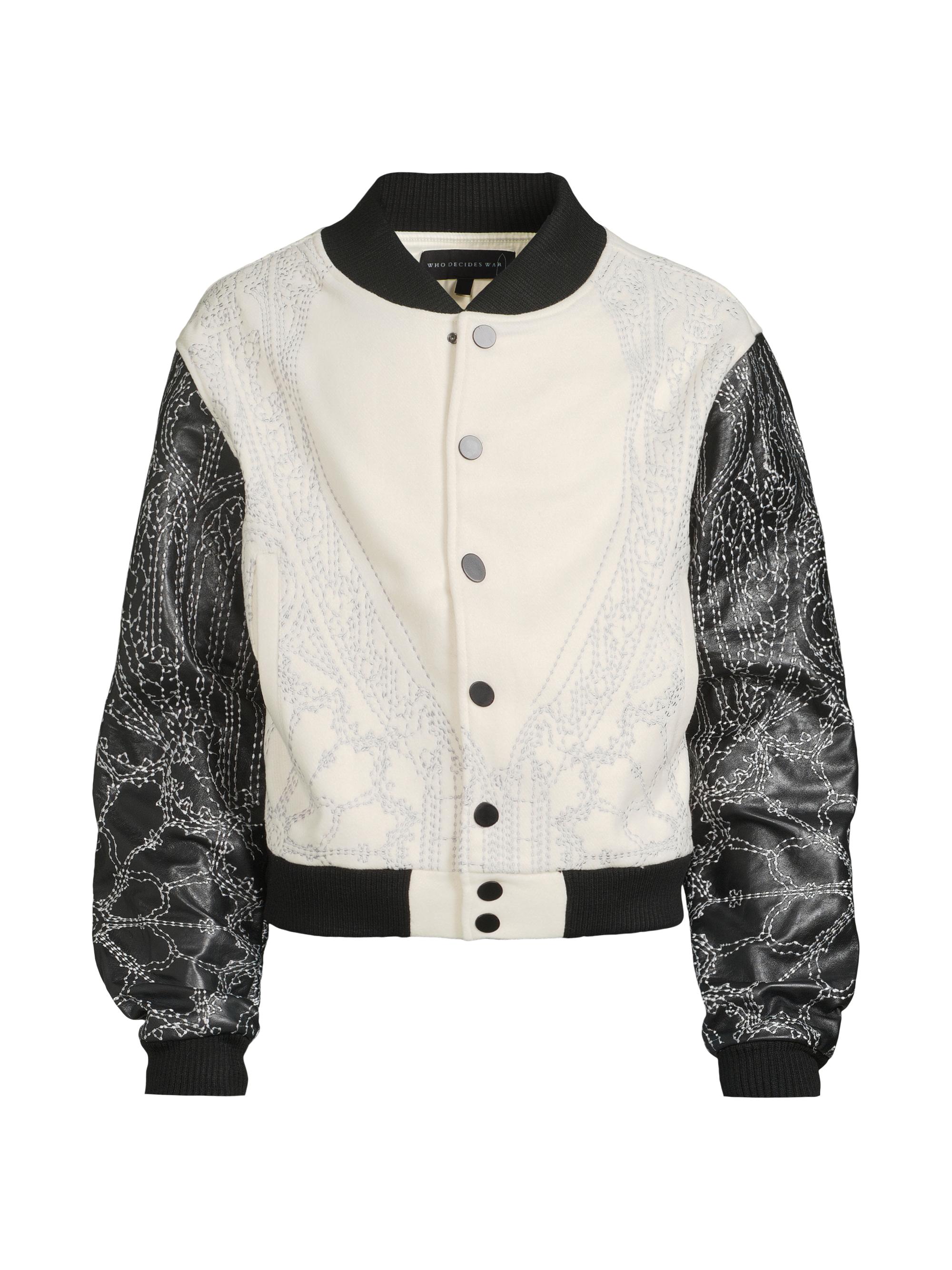 Who Decides War Men's Notre Dame Varsity Jacket - Cloud