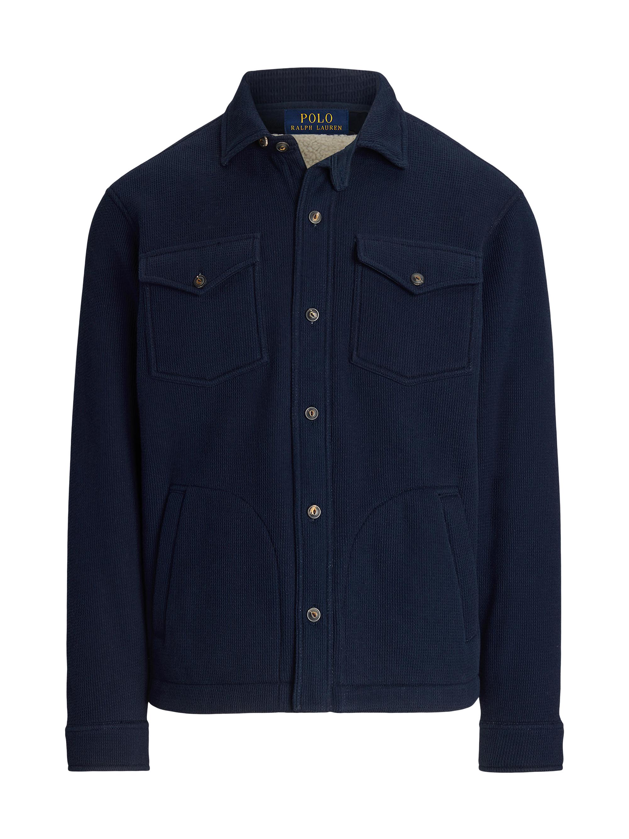 Polo Ralph Lauren Men's Waffle-Knit Shirt Jacket - Aviator Navy