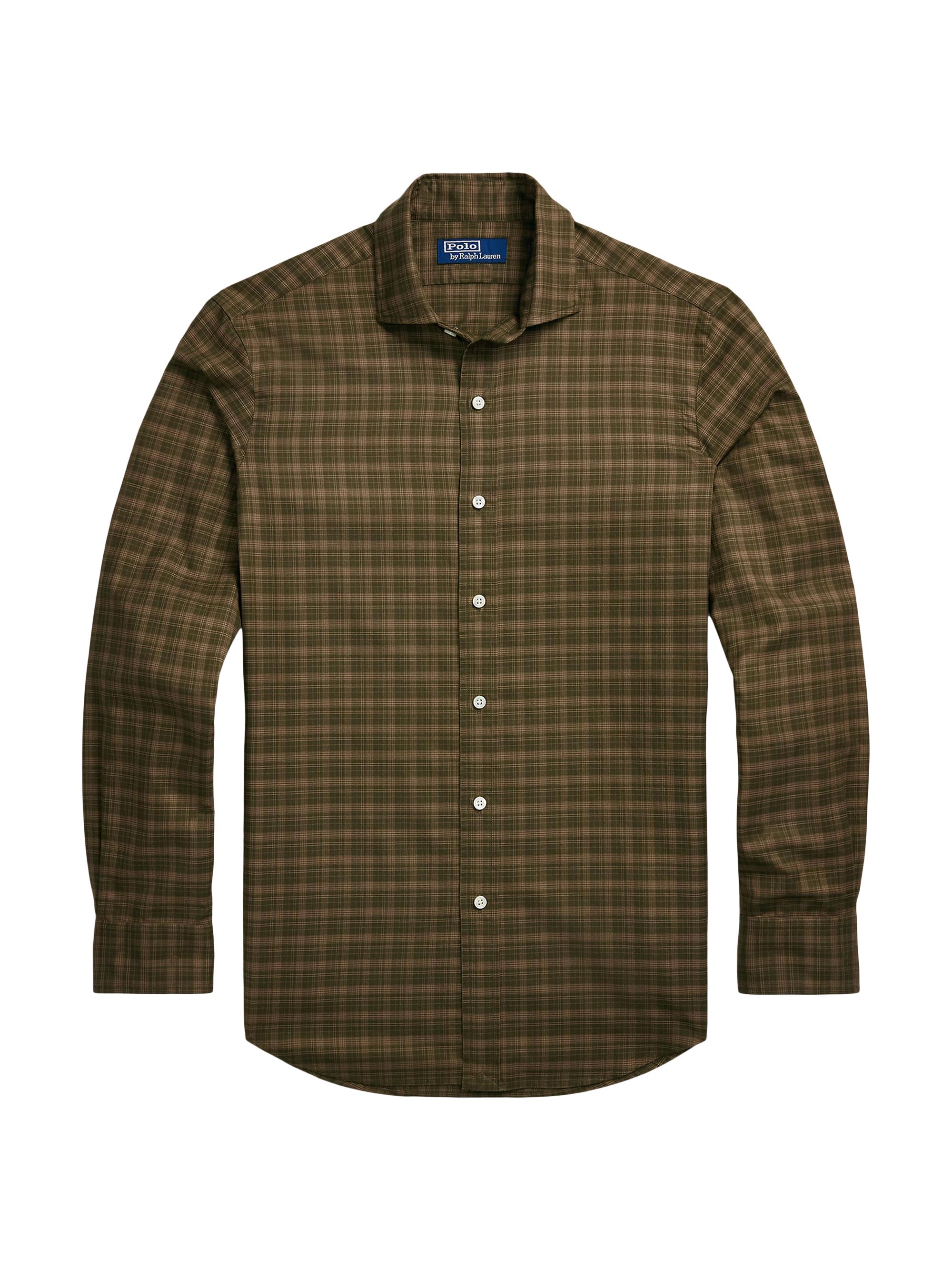 Polo Ralph Lauren Men's Plaid Twill Sport Shirt - Olive Brown Multicolor