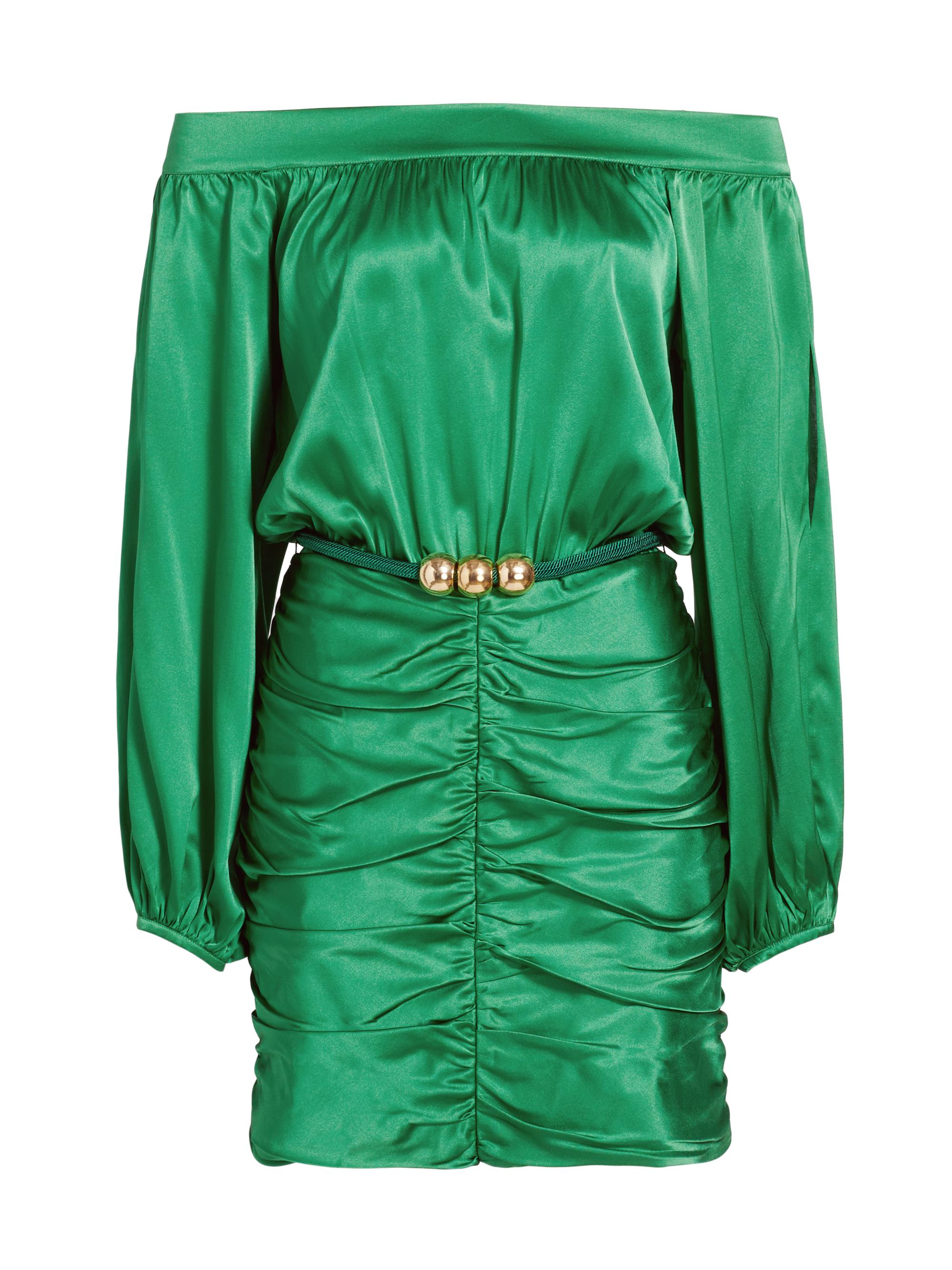 Silvia Tcherassi Women's Claudette Silk Ruched Minidress - Green