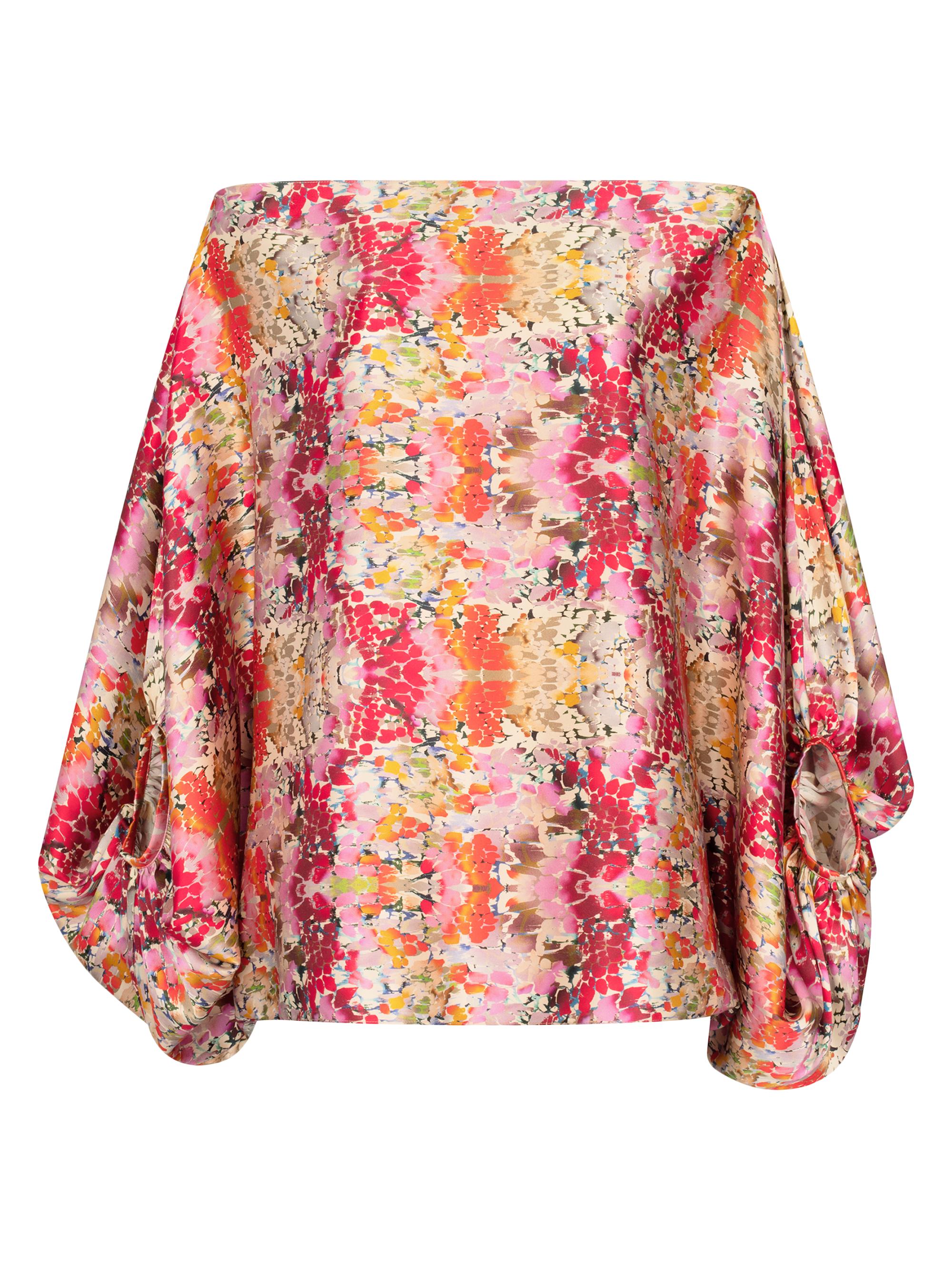 Silvia Tcherassi Women's Bellagio Floral Stretch-Silk Off-The-Shoulder Blouse - Multicolor Animal Print