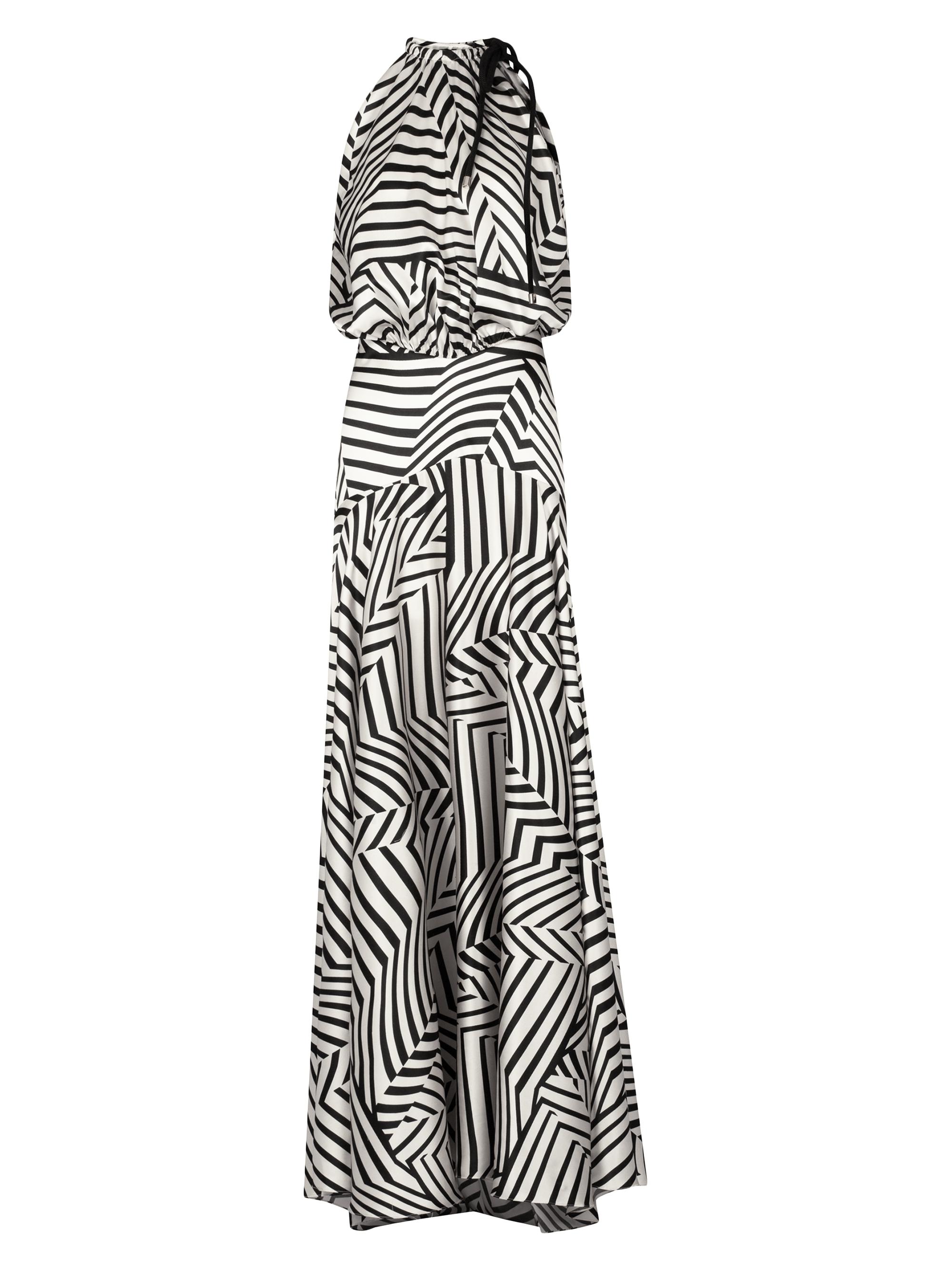 Silvia Tcherassi Women's Joss Striped Stretch-Silk Maxi-Dress - Beige Black Stripes