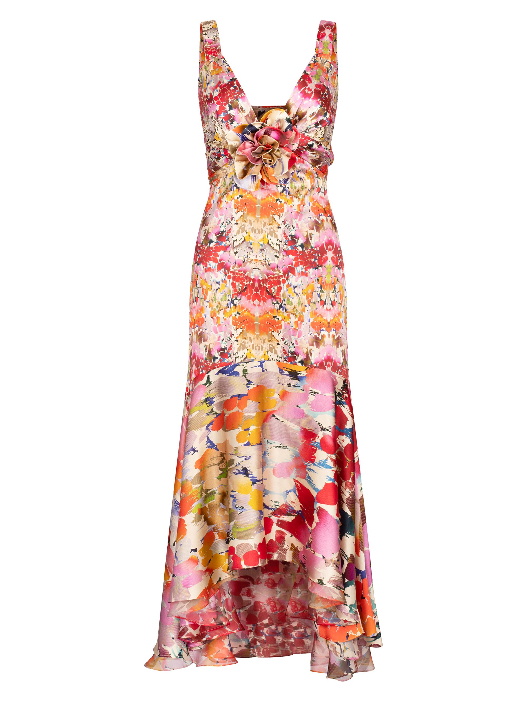 Silvia Tcherassi Women's Saskya Floral Stretch-Silk Midi-Dress - Multicolor Animal Print