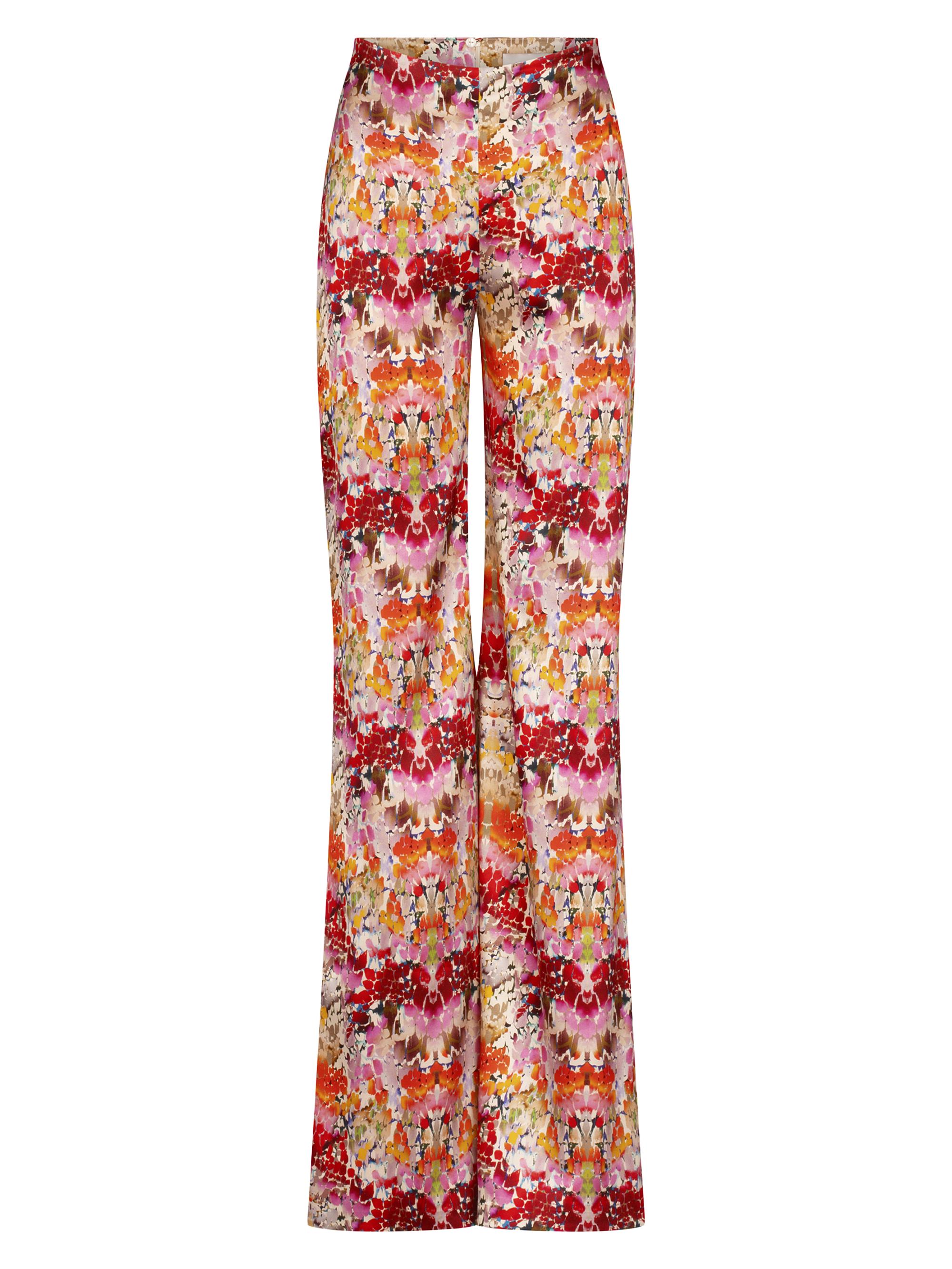 Silvia Tcherassi Women's Andie Abstract Stretch-Silk Flared Pants - Multicolor Animal Print