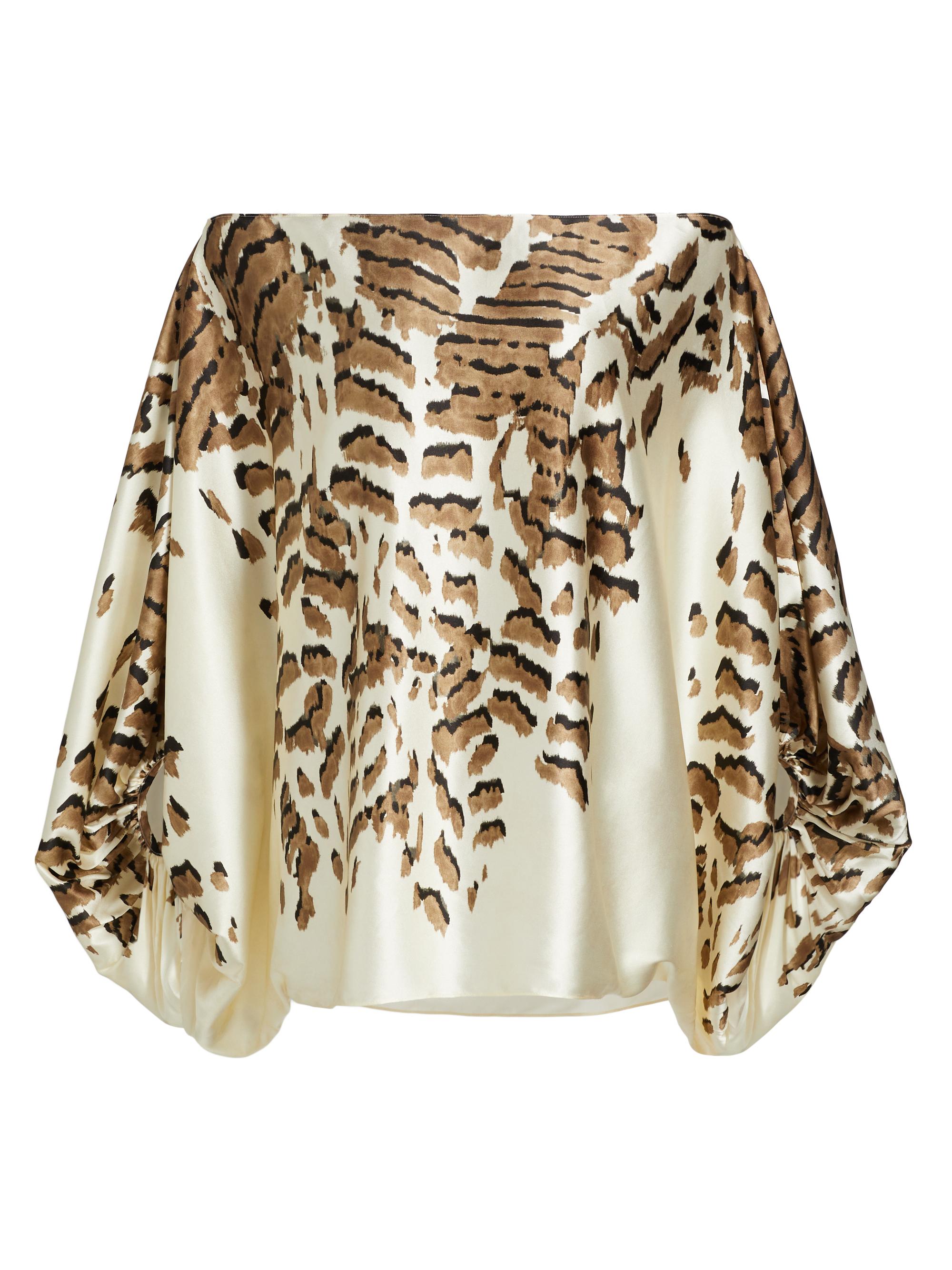 Silvia Tcherassi Women's Bellagio Animal Print Blouse - Beige Abstract Animal Print