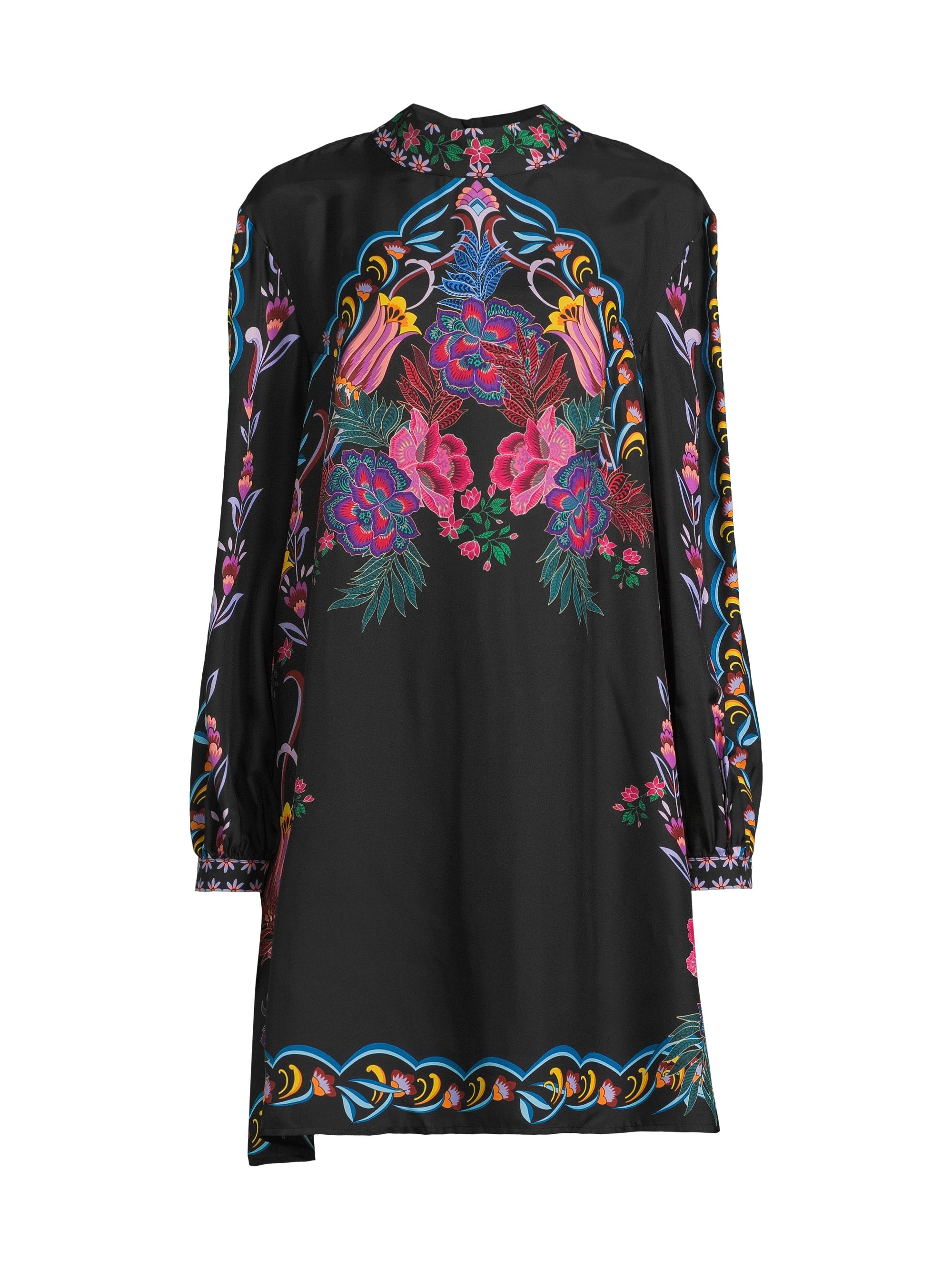 Johnny Was Women's Kalova Floral Silk Minidress - Ettas Garden
