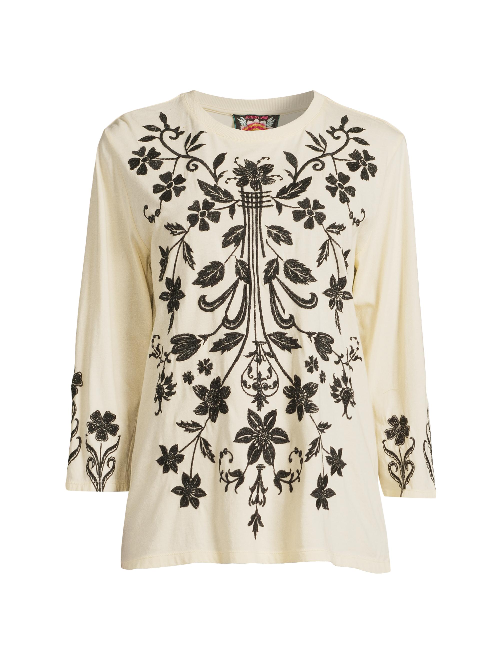 Johnny Was Women's Talithia Embroidered Cotton Top - Brie