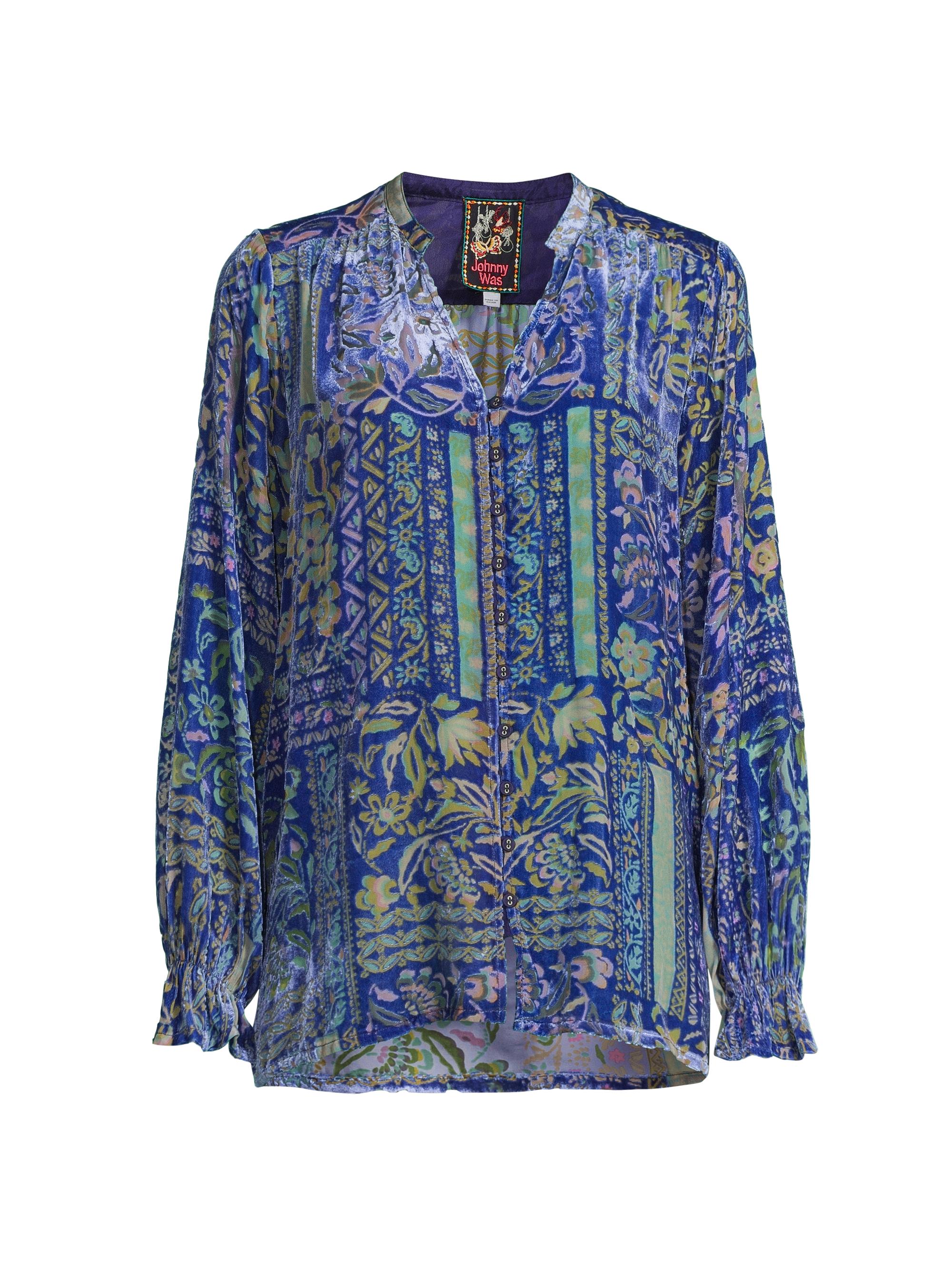 Johnny Was Women's Joasie Burnout Tunic Blouse - Persephone