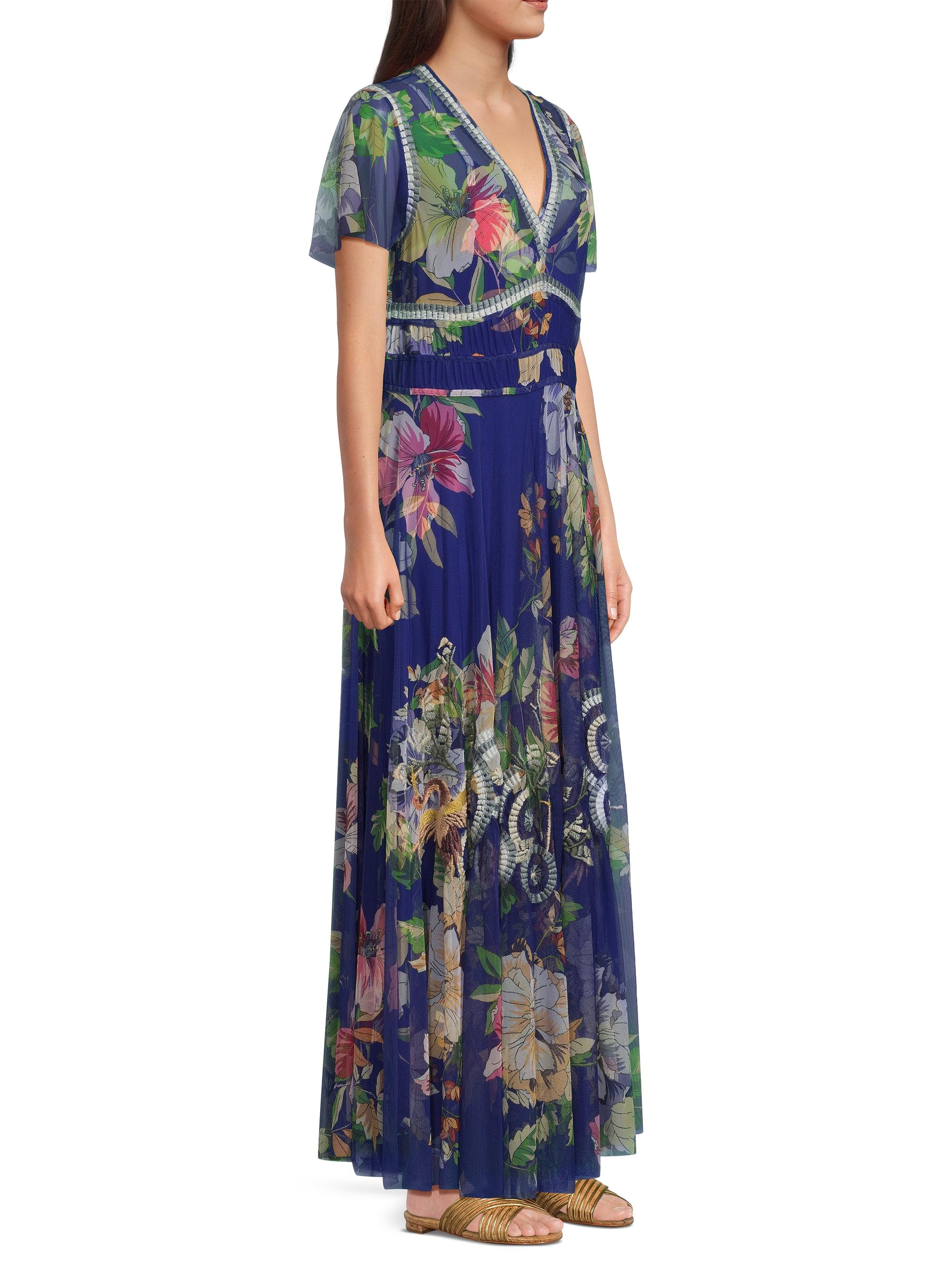 chinese dress ladies Beck Orange Floral Print Maxi Dress - US 16 main image 1