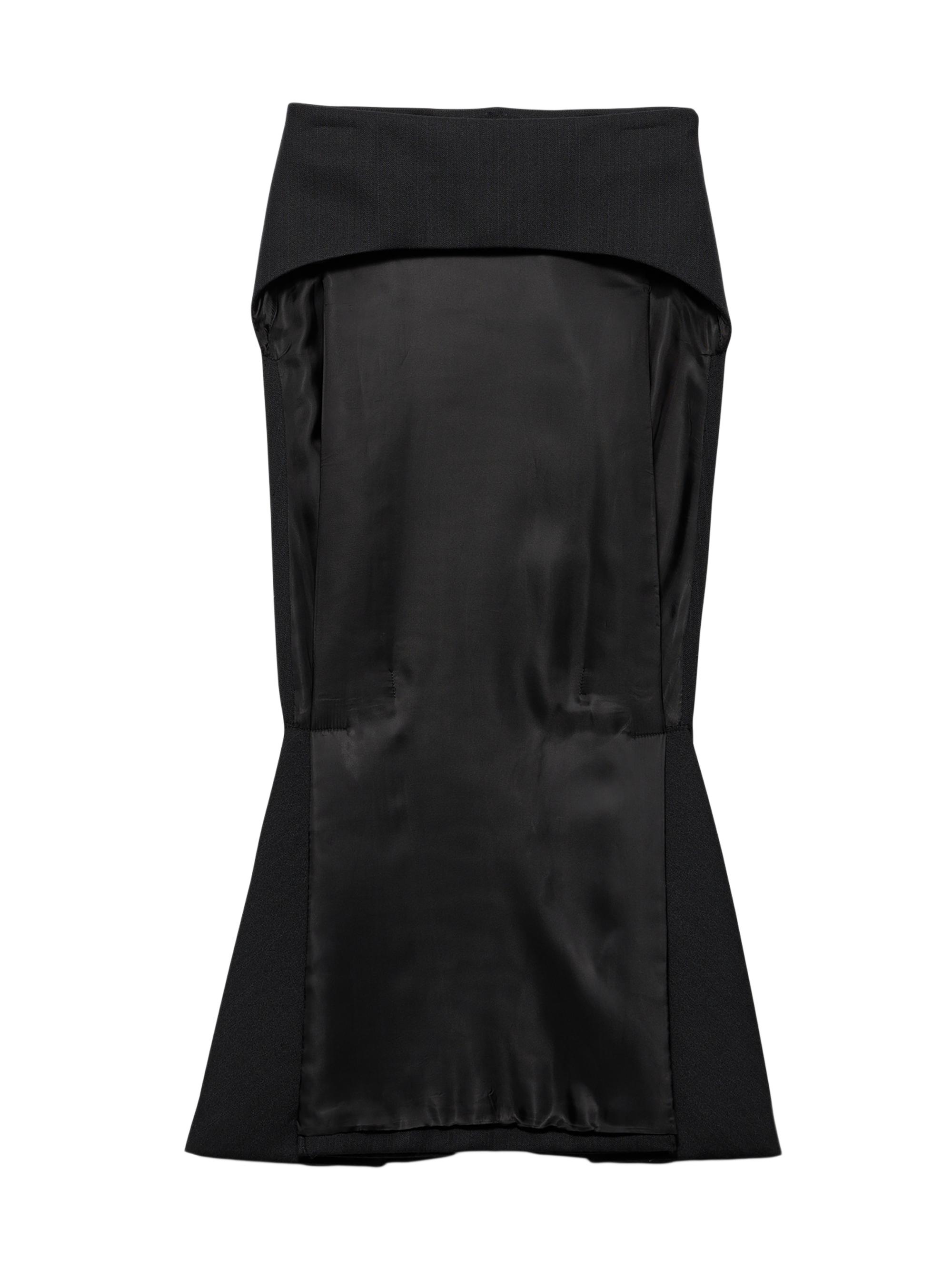 Prada Women's Deconstructed Chevron Midi-Skirt - Black