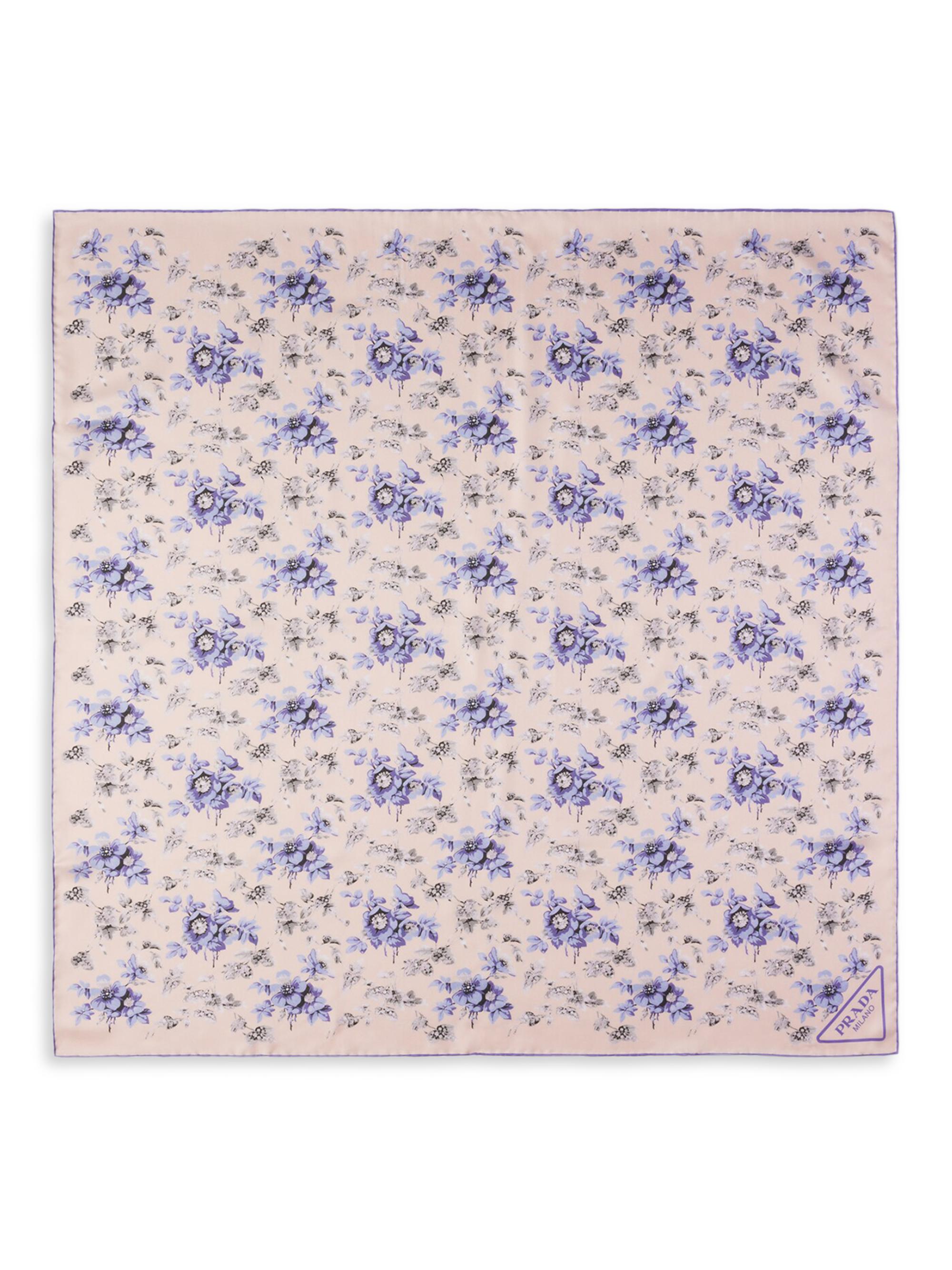 Prada Women's Printed Silk Twill 90CM Square Scarf - Pink Multicolor