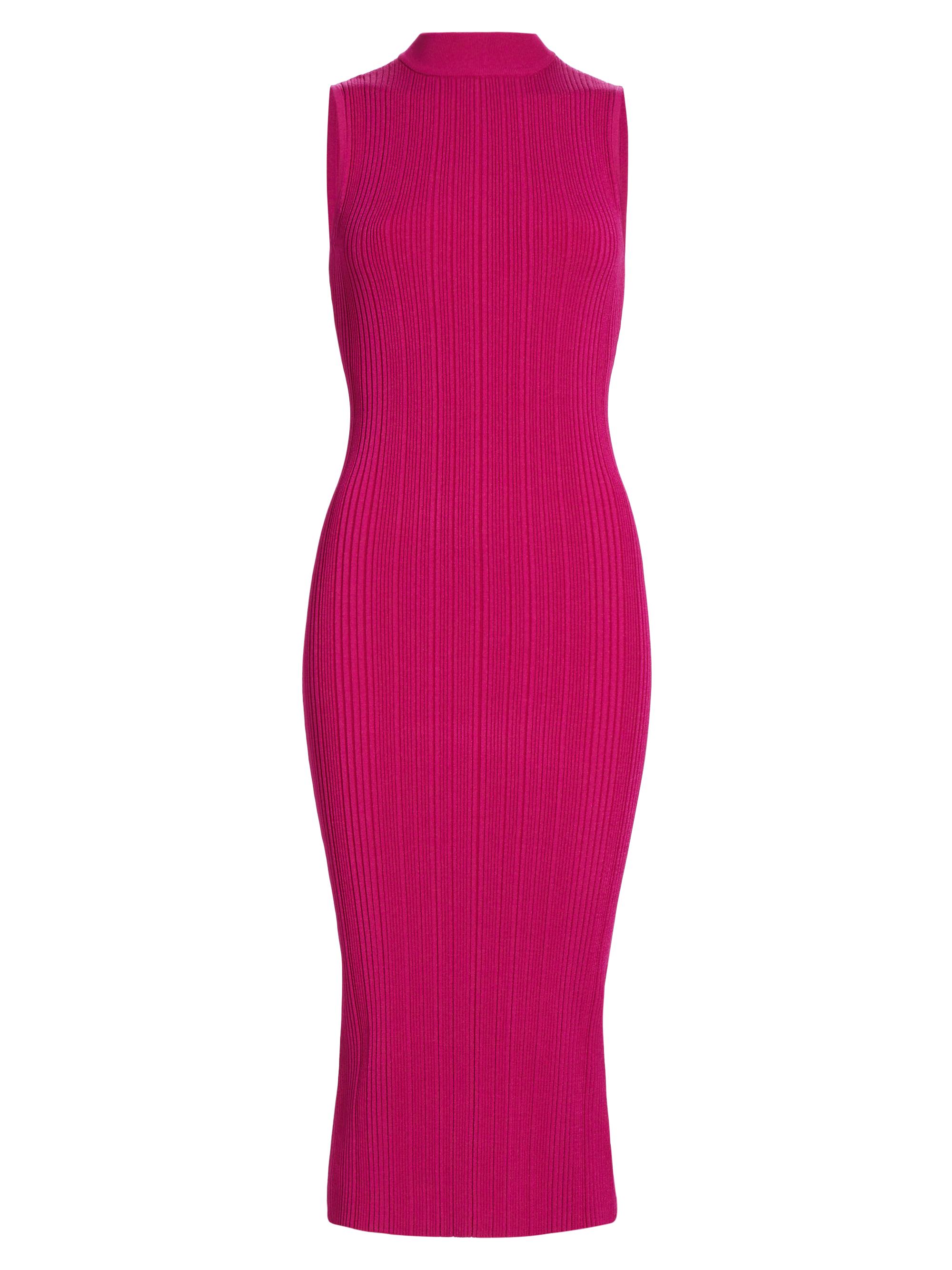 MICHAEL Michael Kors Women's Rib-Knit Midi-Dress - Bright Wildberry
