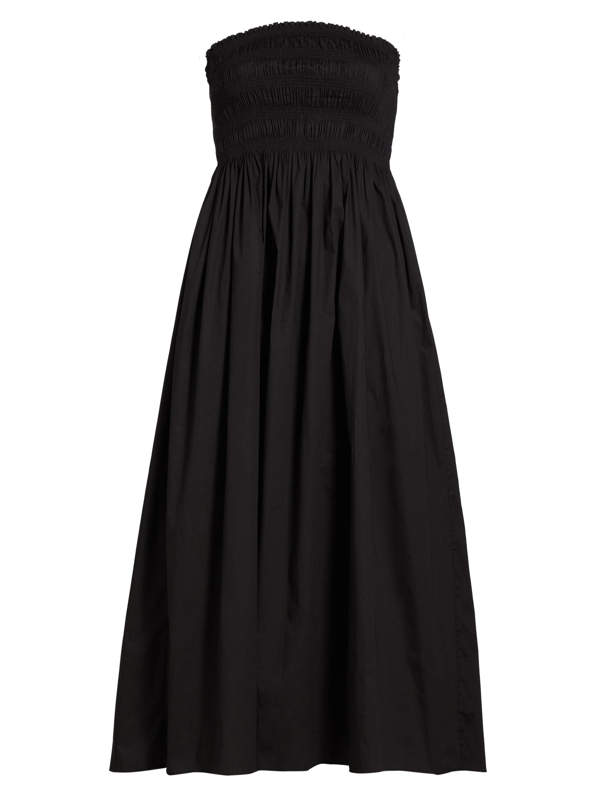 MICHAEL Michael Kors Women's Smocked Cotton Midi Dress - Black