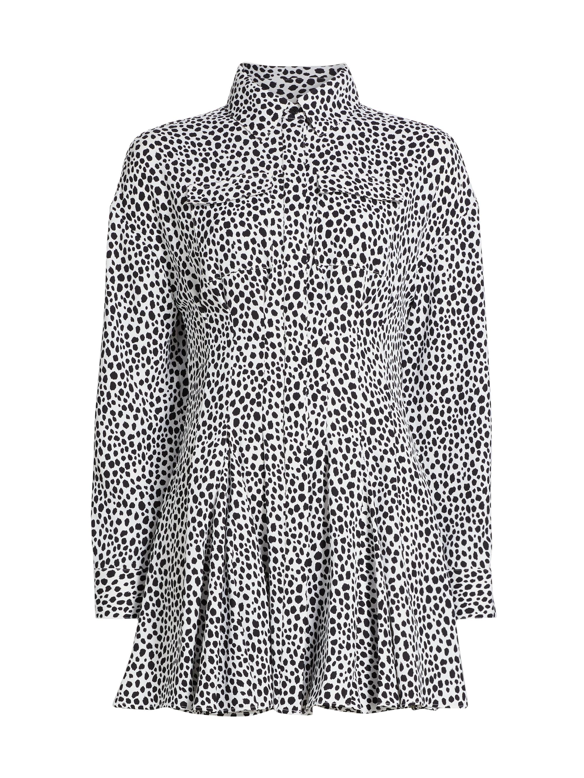 MICHAEL Michael Kors Women's Cheetah Crepe Fit & Flare Minidress - Black White