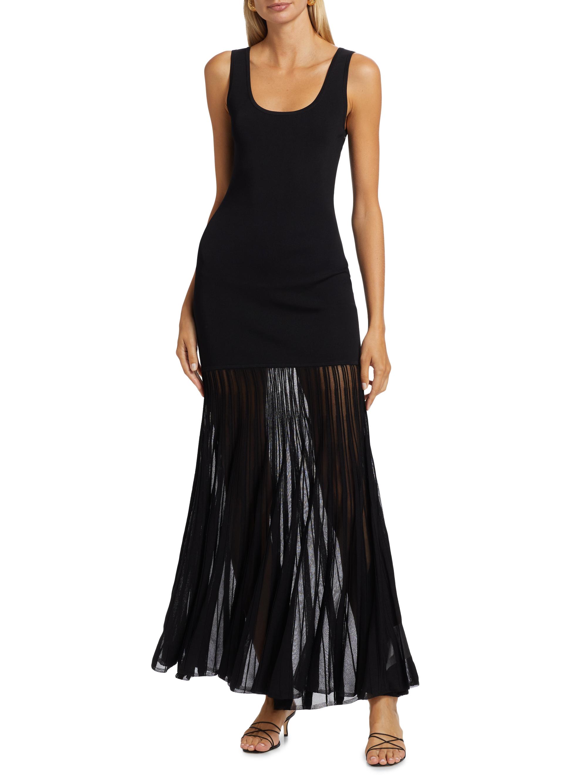 Sheer Rib Sleeveless Maxi Dress