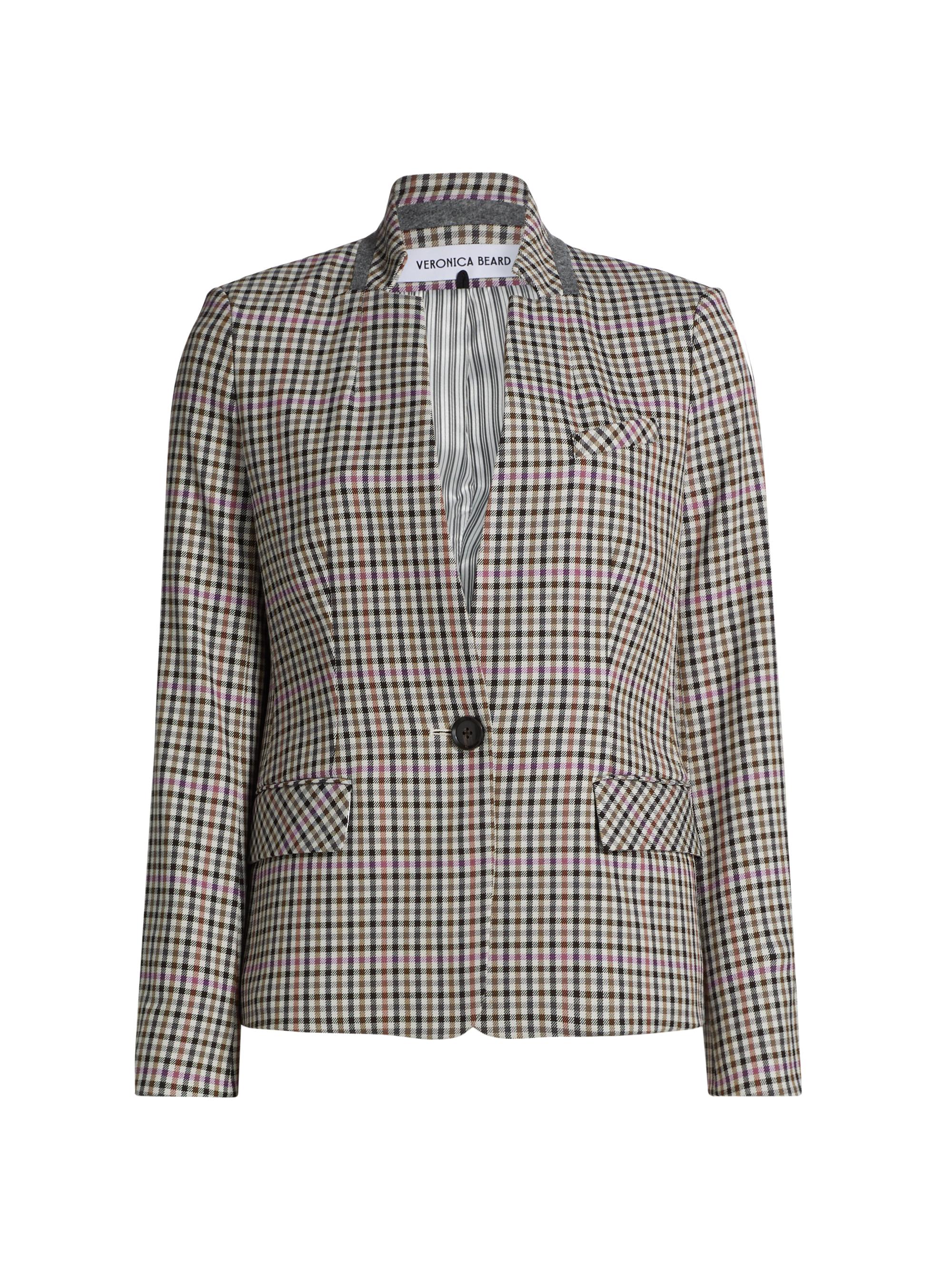 Veronica Beard Women's Katie Check Single-Breasted Blazer - Oat Multi