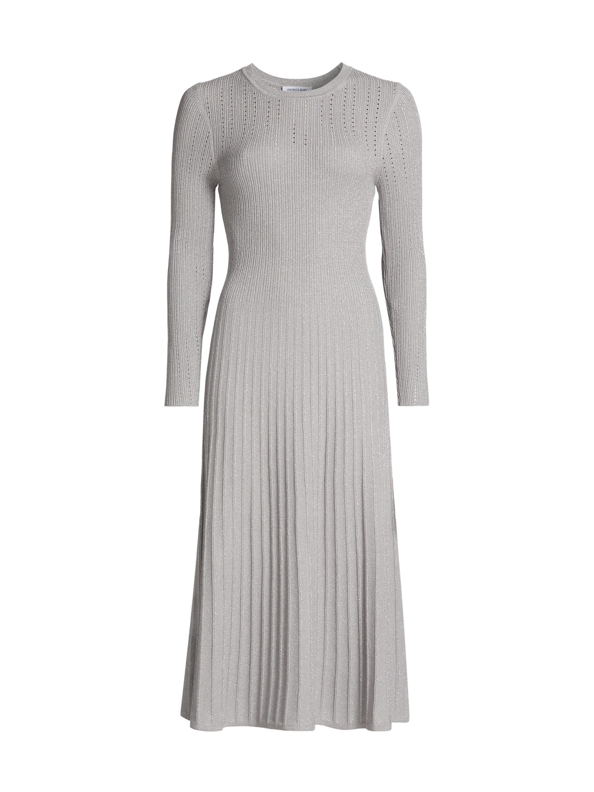 Veronica Beard Women's Nami Metallic Knit Midi-Dress - Silver