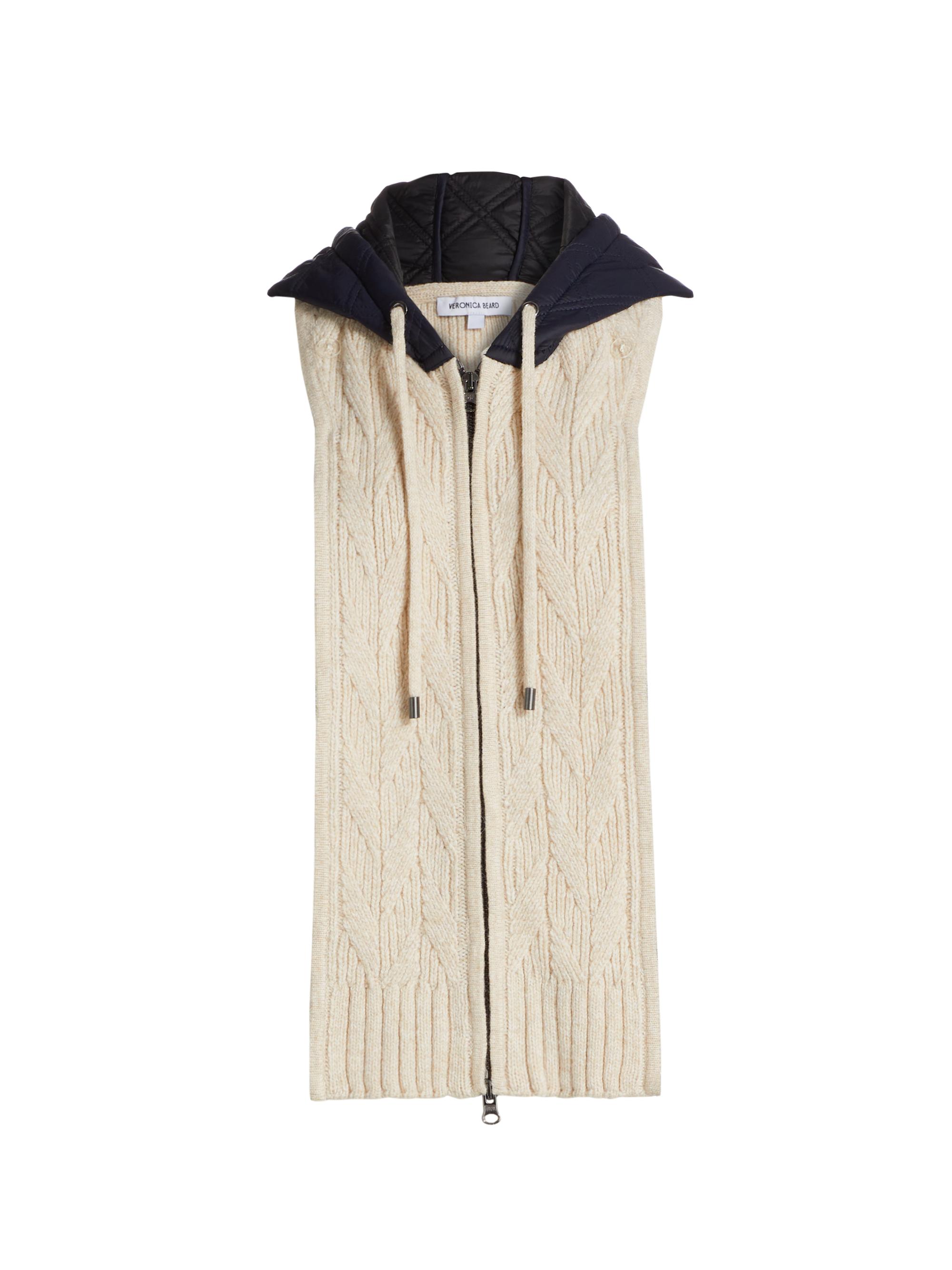 Veronica Beard Women's Orine Cabled Wool Hooded Dickey - Navy