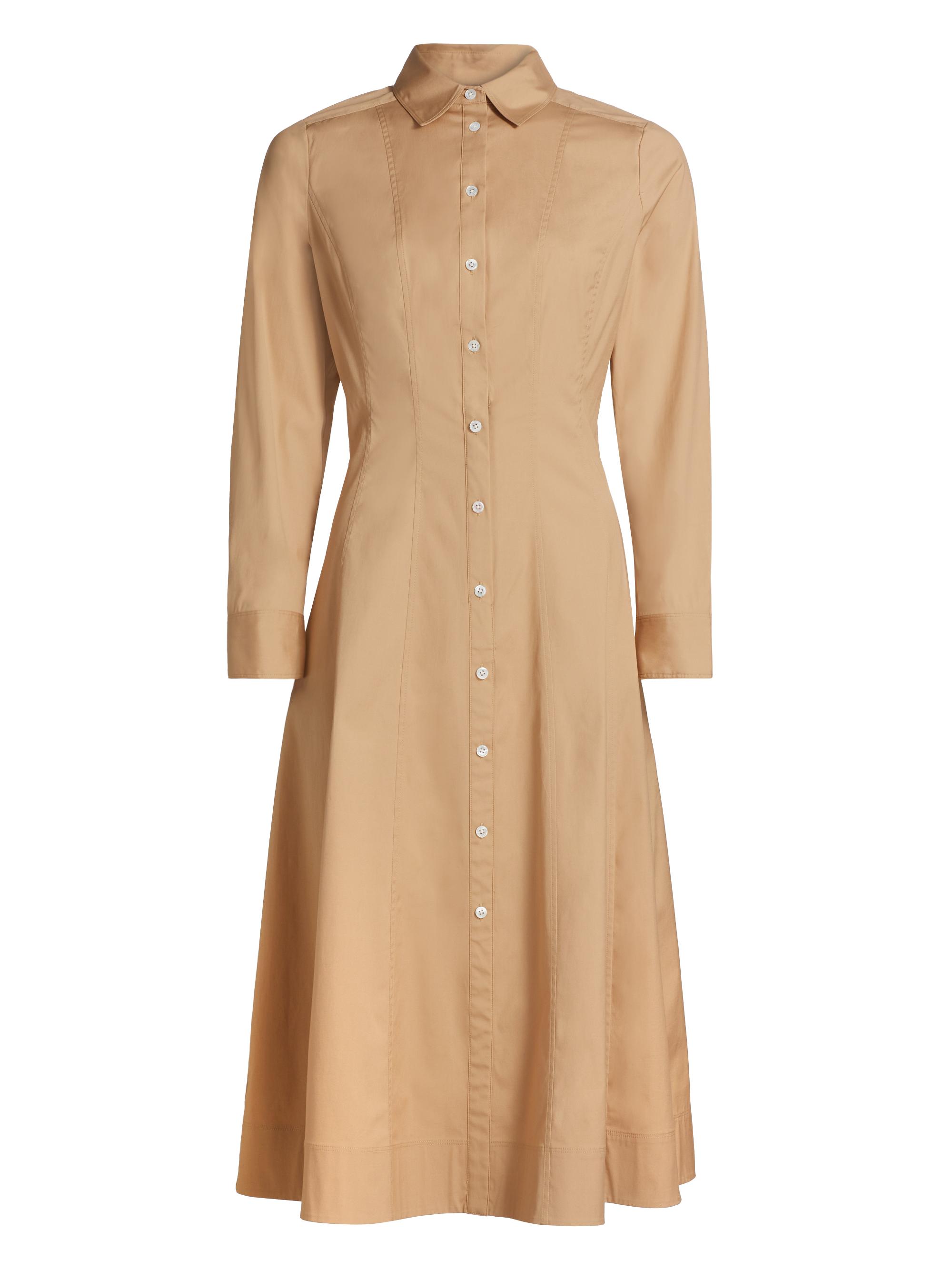 Veronica Beard Women's Goldie Stretch-Cotton Poplin Shirtdress - Khaki