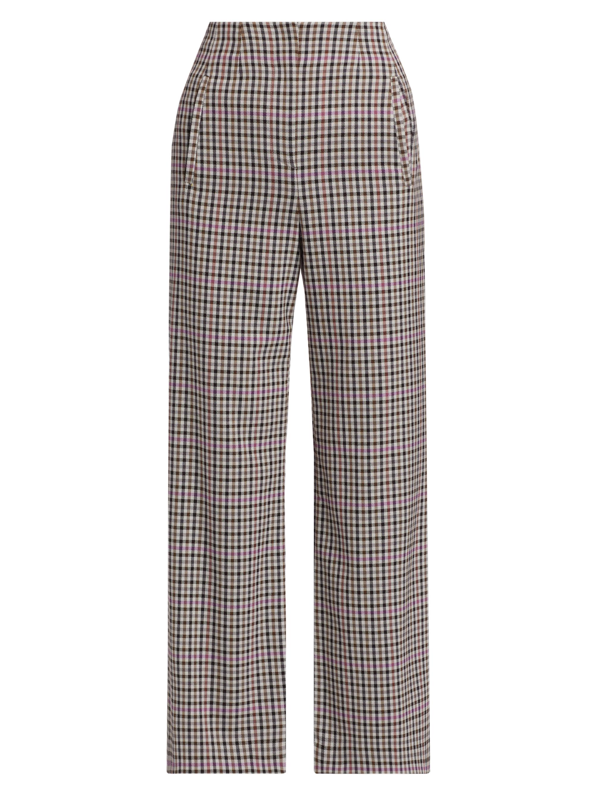Veronica Beard Women's Dova Check Crop Pants - Oat Multi