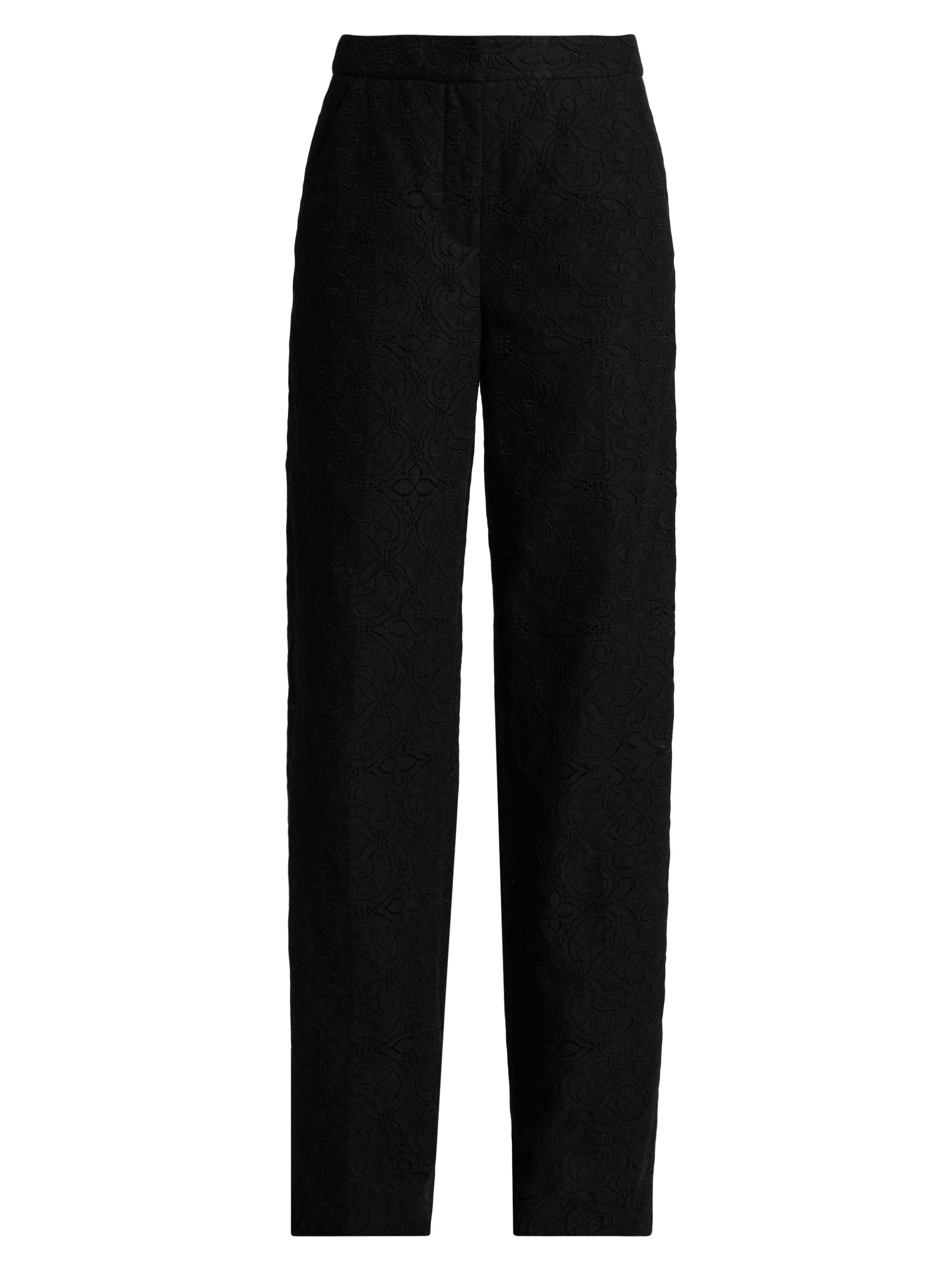 Veronica Beard Women's Tonelli Jacquard Straight-Leg Pants - Black