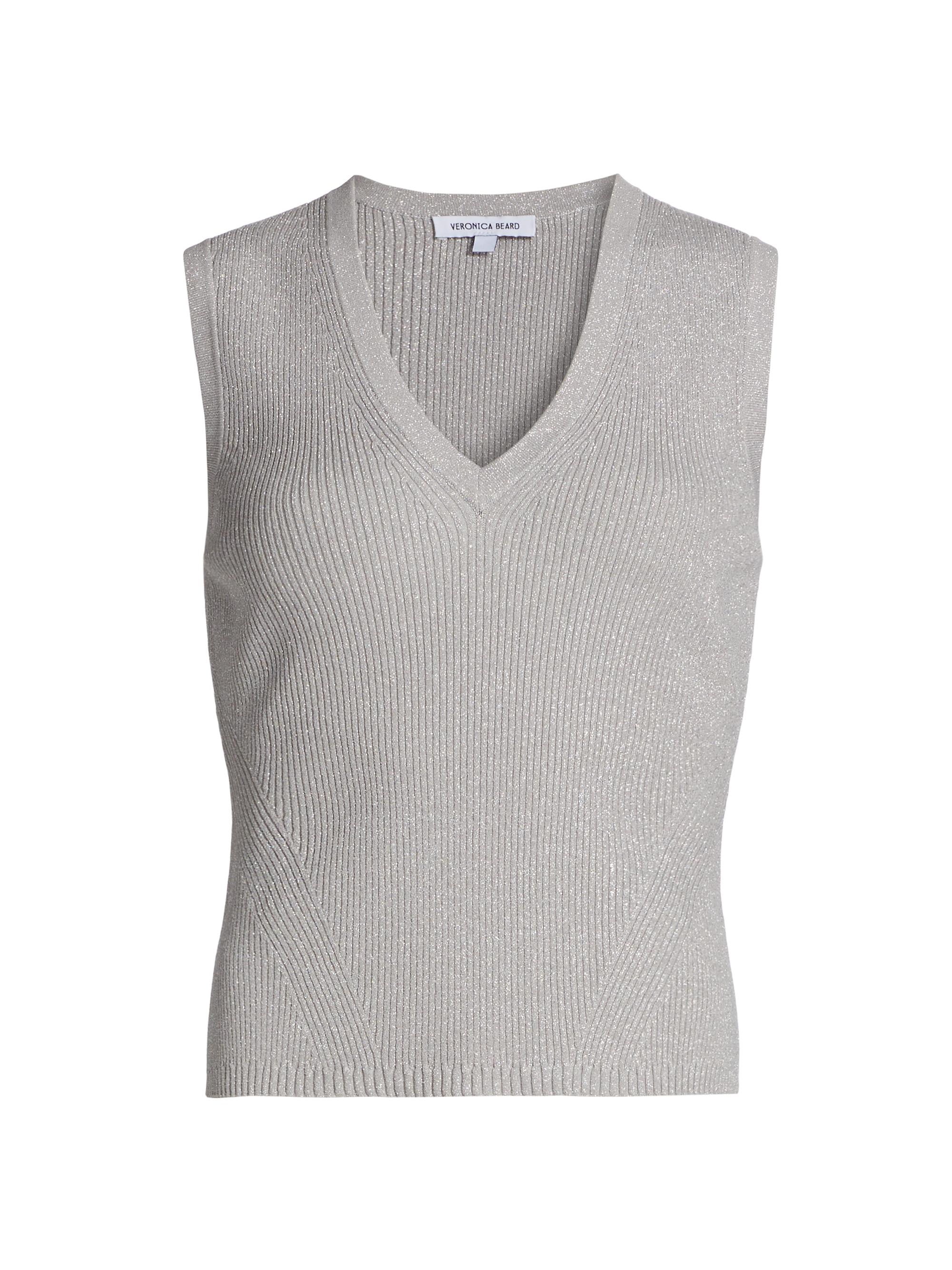 Veronica Beard Women's Sid Metallic Knit Sweater - Silver