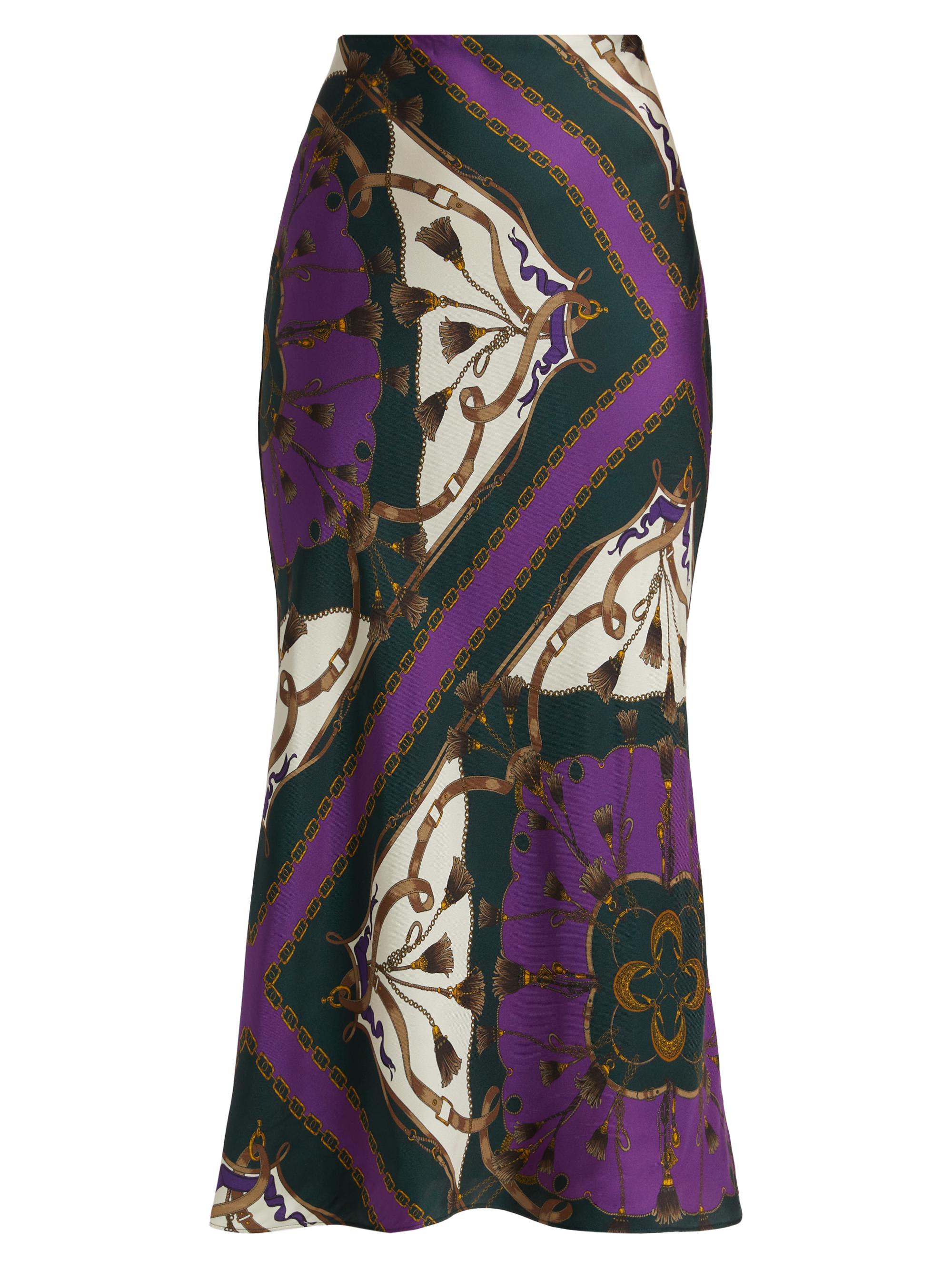 Veronica Beard Women's Clover Scarf Print Midi-Skirt - Pine Multi