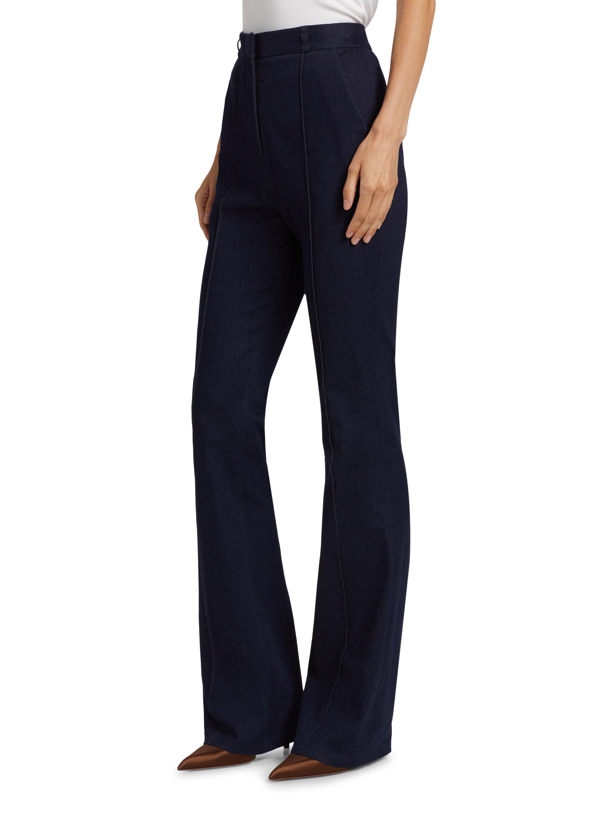 Veronica Beard Gracie Stretch-Denim Belted Pants | Saks Fifth Avenue