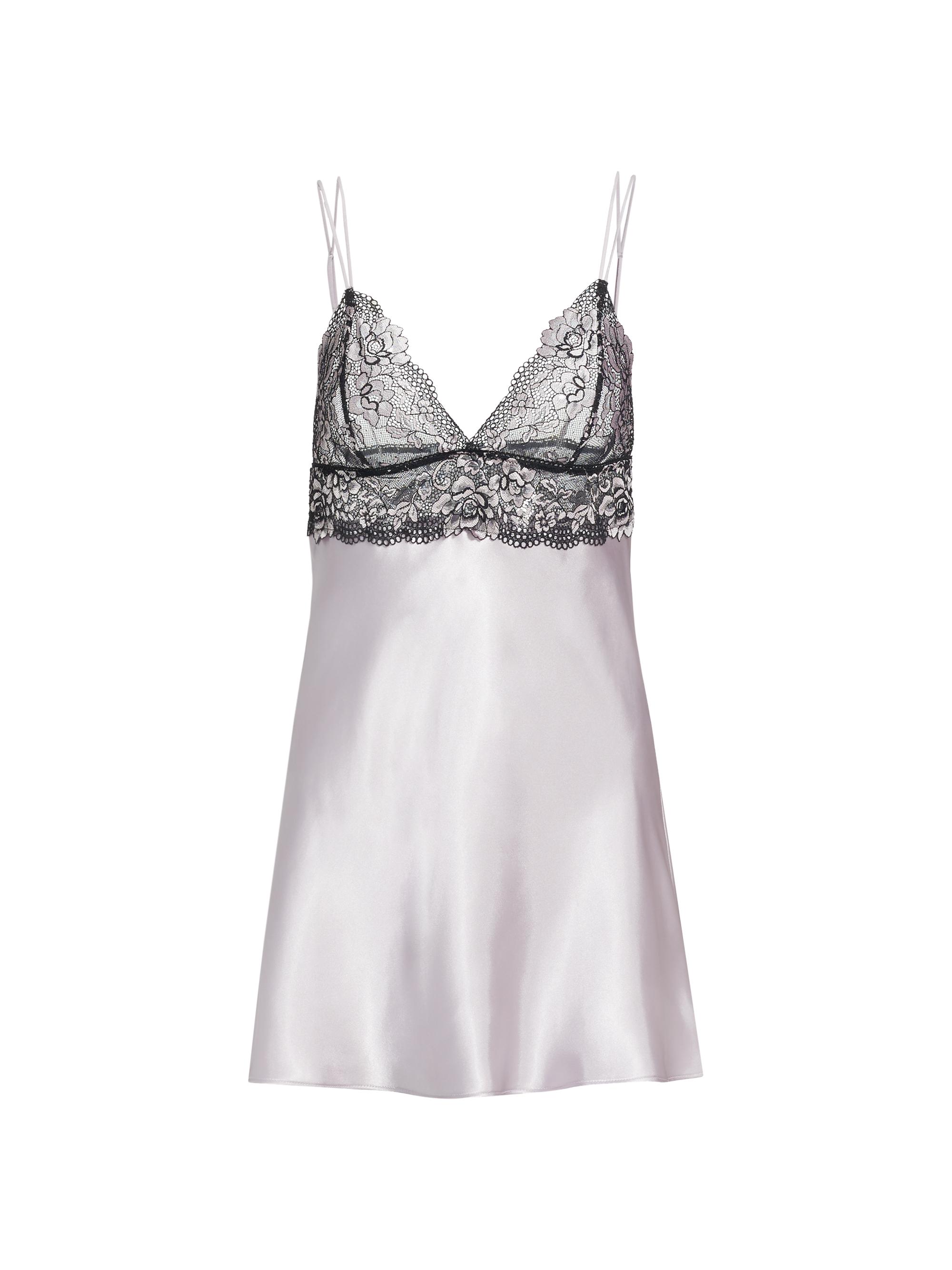 In Bloom Women's Iliana Satin & Lace Chemise - Silver Lilac