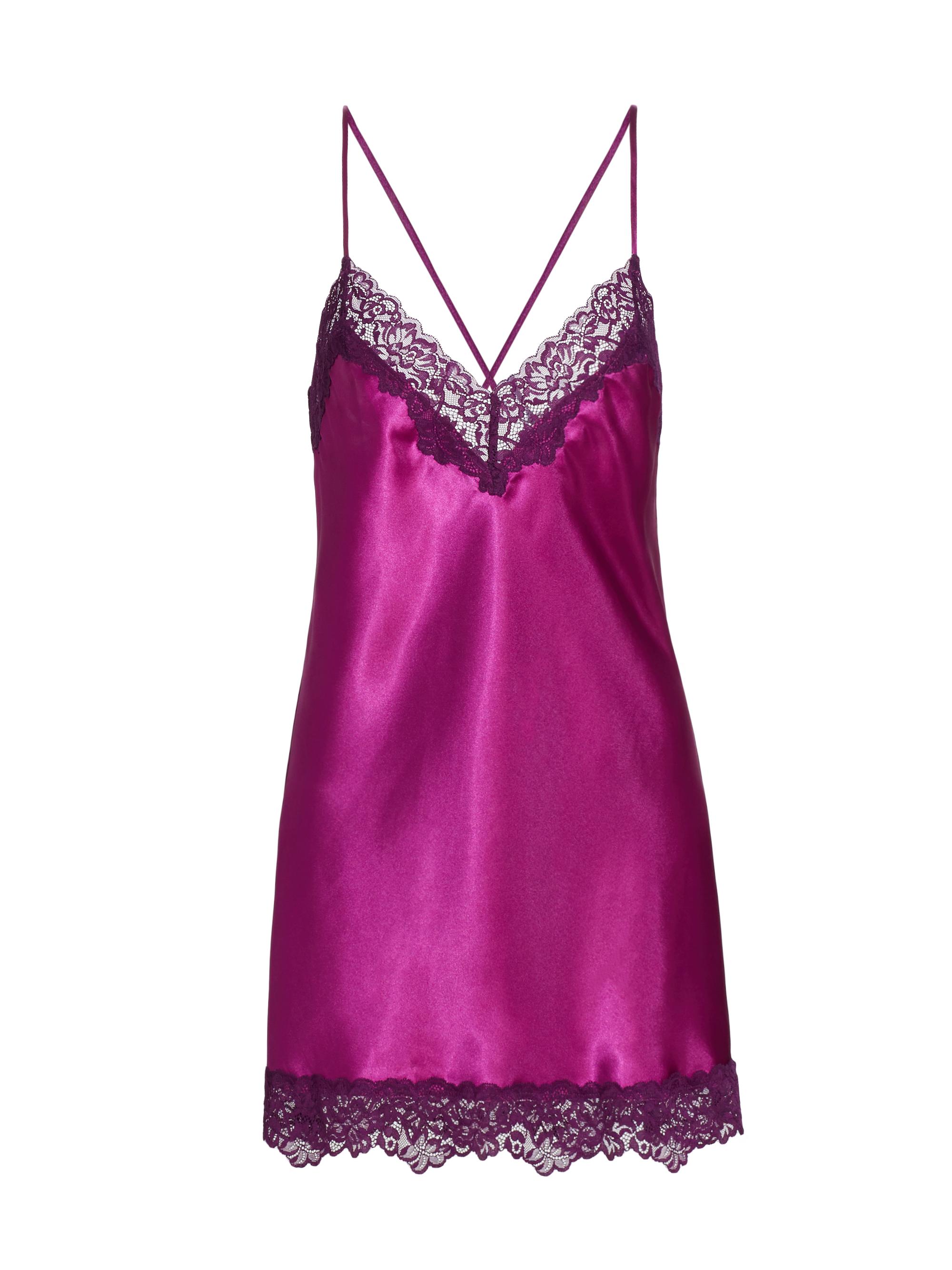 In Bloom Women's Giovanna Satin & Lace Chemise - Fuchsia
